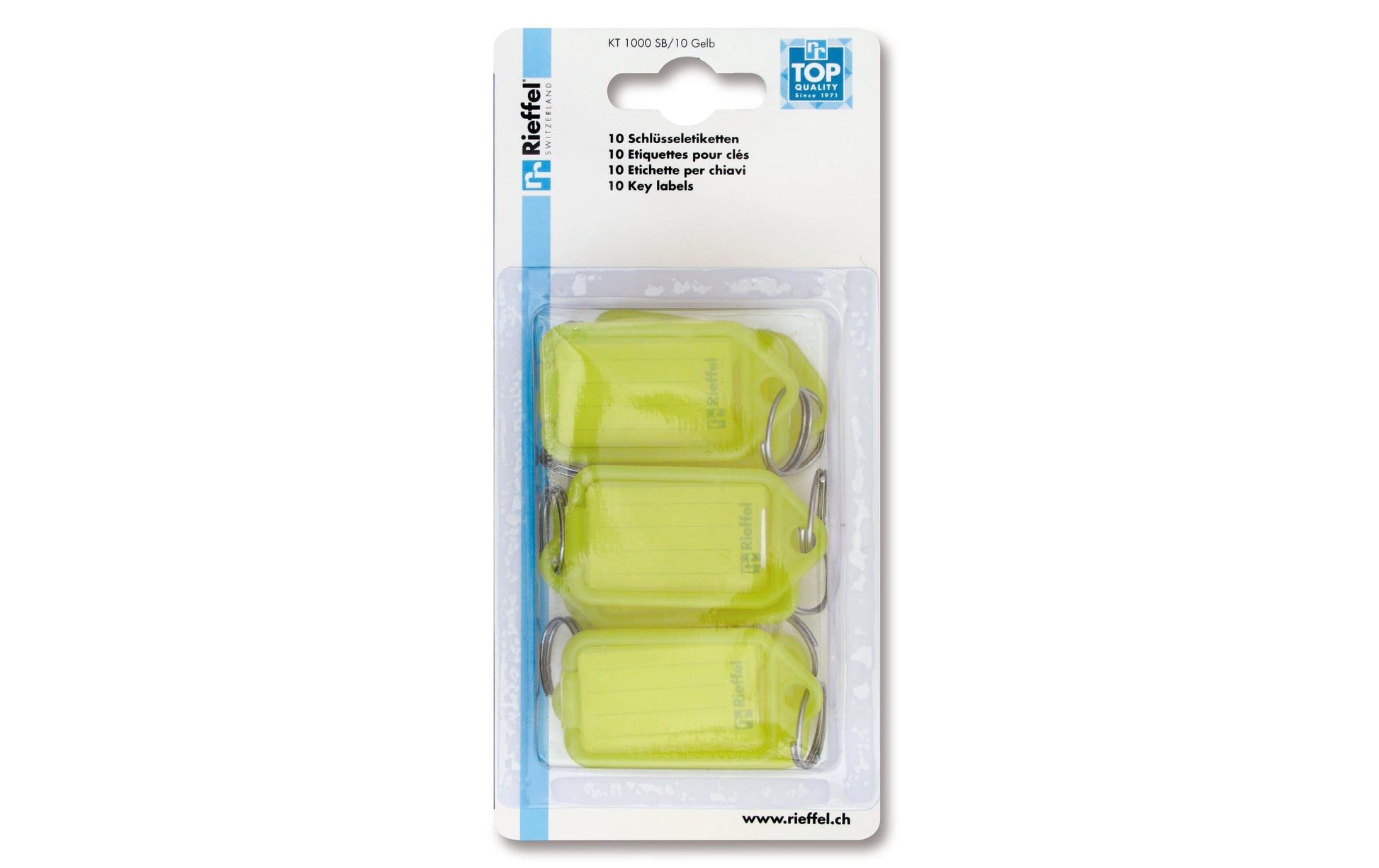 Robert rieffel Rieffel Schlüsselanhänger – Kunststoff, Gelb, 38 × 22 mm, 10er-Pack