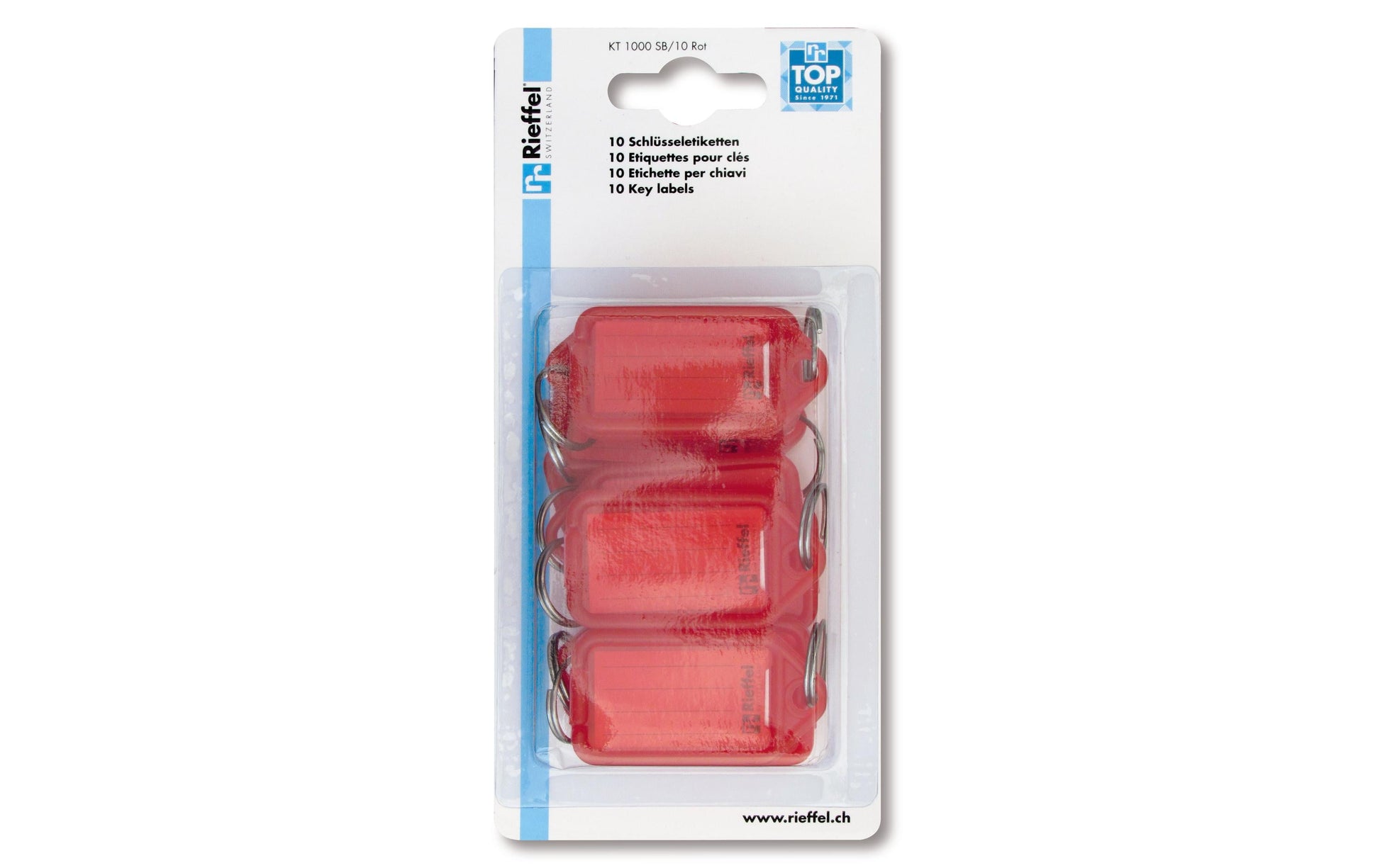 Robert rieffel Rieffel Schlüsselanhänger – Kunststoff, Rot, 38 × 22 mm, 10er-Pack