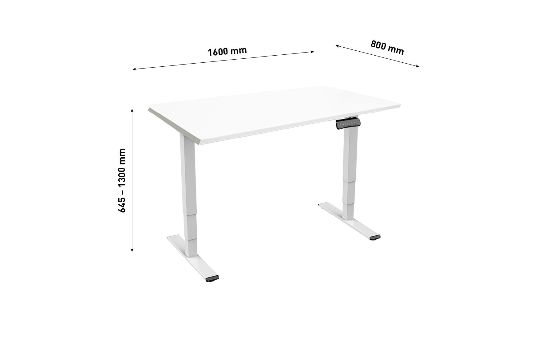 Contini Stehtisch – 160 × 80 × 130 cm – weiss – höhenverstellbar