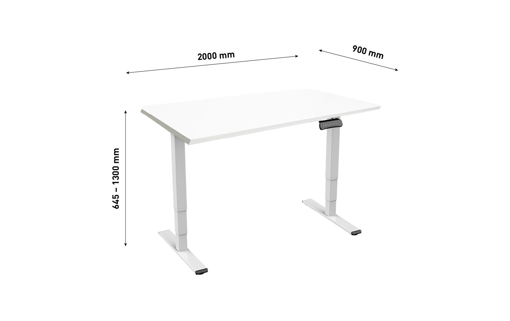 Contini Stehtisch – 200 × 90 × 130 cm – weiss – höhenverstellbar