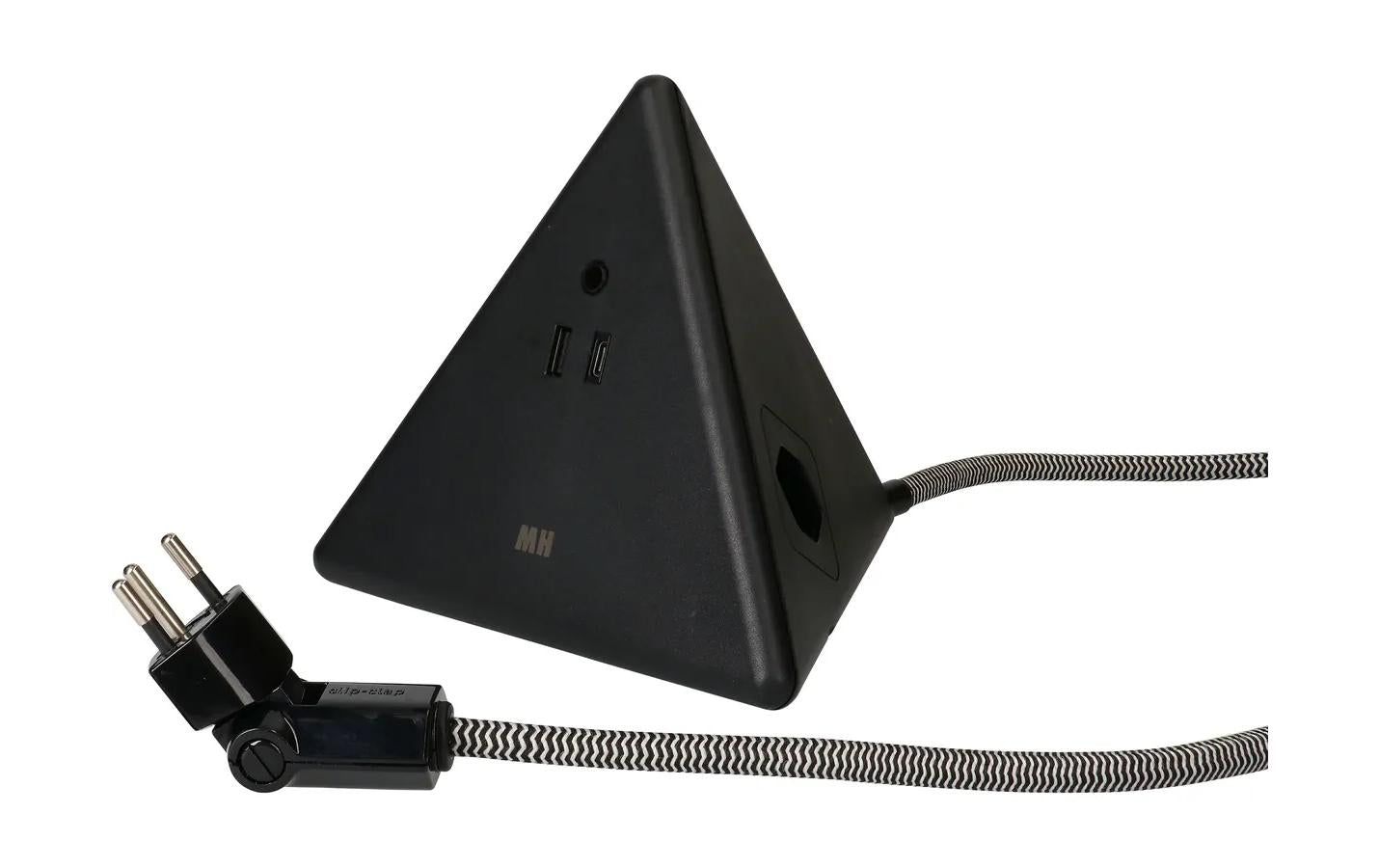 Max Hauri AG Max Hauri Steckdosenleiste, 2×T13, 1×USB‑A + 1×USB‑C, 2,5 m, Eingang T12, Überstromschutz – Schwarz