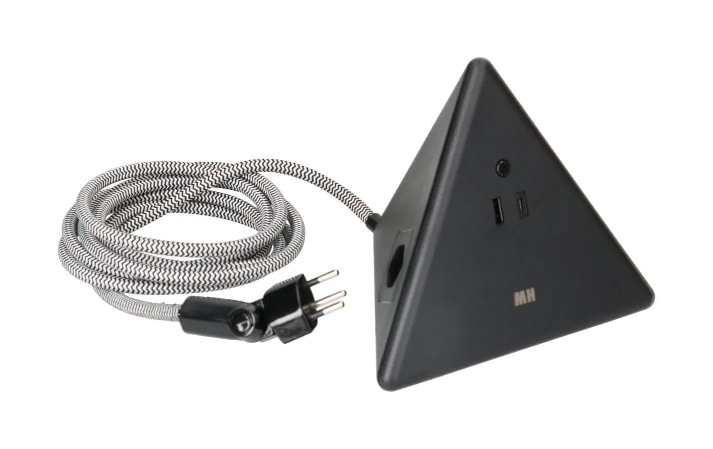 Max Hauri AG Max Hauri Steckdosenleiste, 2×T13, 1×USB‑A + 1×USB‑C, 2,5 m, Eingang T12, Überstromschutz – Schwarz