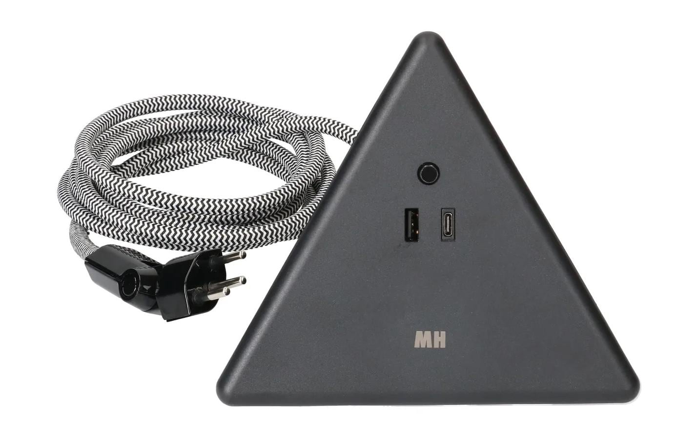 Max Hauri AG Max Hauri Steckdosenleiste, 2×T13, 1×USB‑A + 1×USB‑C, 2,5 m, Eingang T12, Überstromschutz – Schwarz