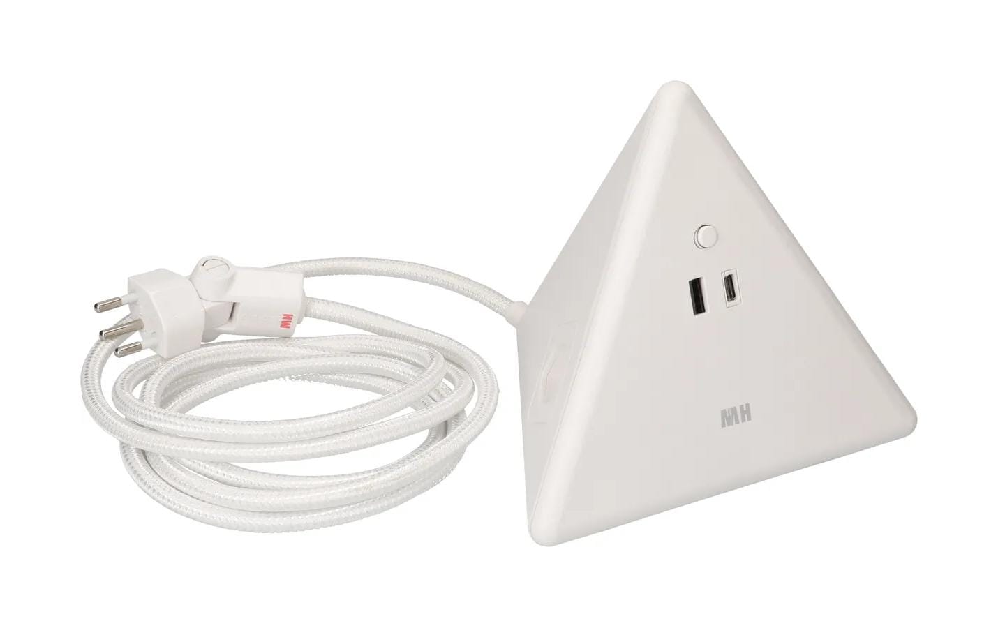 Max Hauri AG Max Hauri – Steckdosenleiste, 2× T13, 1× USB‑A, 1× USB‑C, 2,5 m, Stecker T12, weiss, ohne Schalter