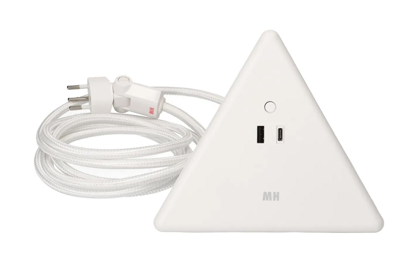 Max Hauri AG Max Hauri – Steckdosenleiste, 2× T13, 1× USB‑A, 1× USB‑C, 2,5 m, Stecker T12, weiss, ohne Schalter