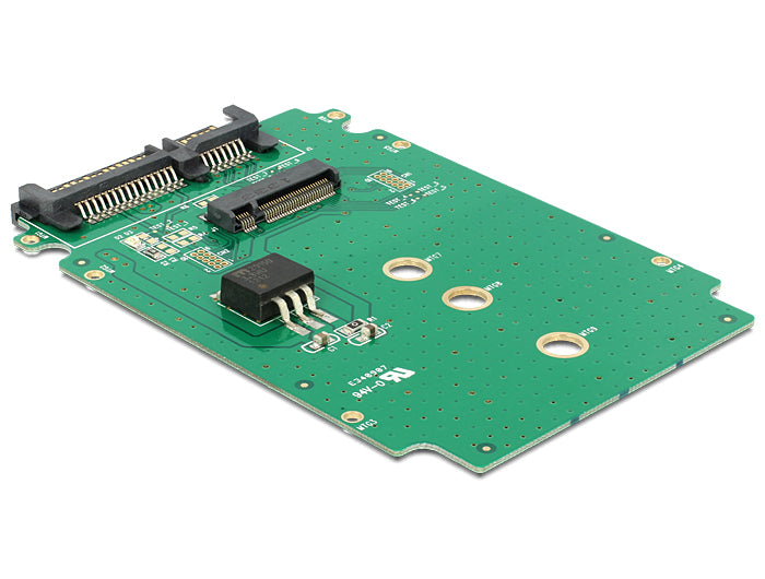 DeLOCK 62521 Adapterplatine M.2 zu SATA – 6 Gbit/s, M.2 Key-B, SATA mit Strom, 95,5 × 65,5 × 6,5 mm, Grün