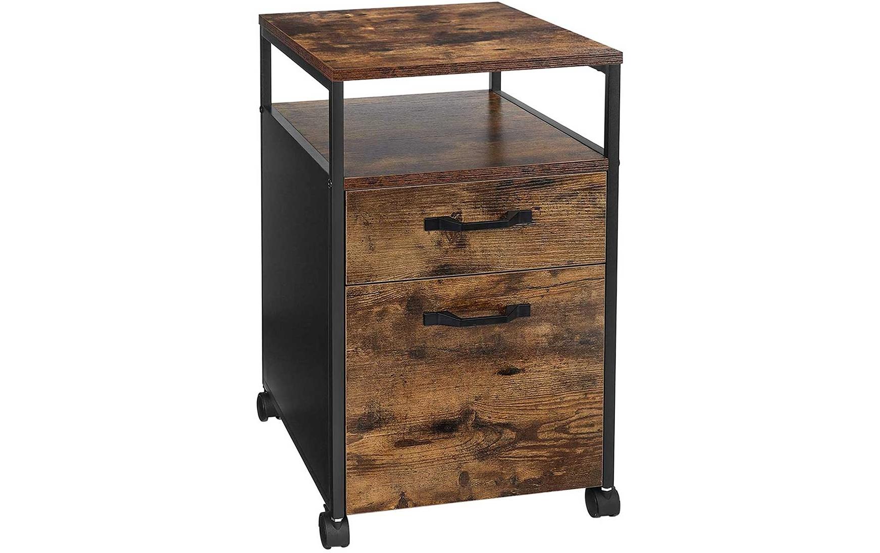 Vasagle Aktenschrank – Holz, Schwarz-Braun, 41 × 66 × 45 cm