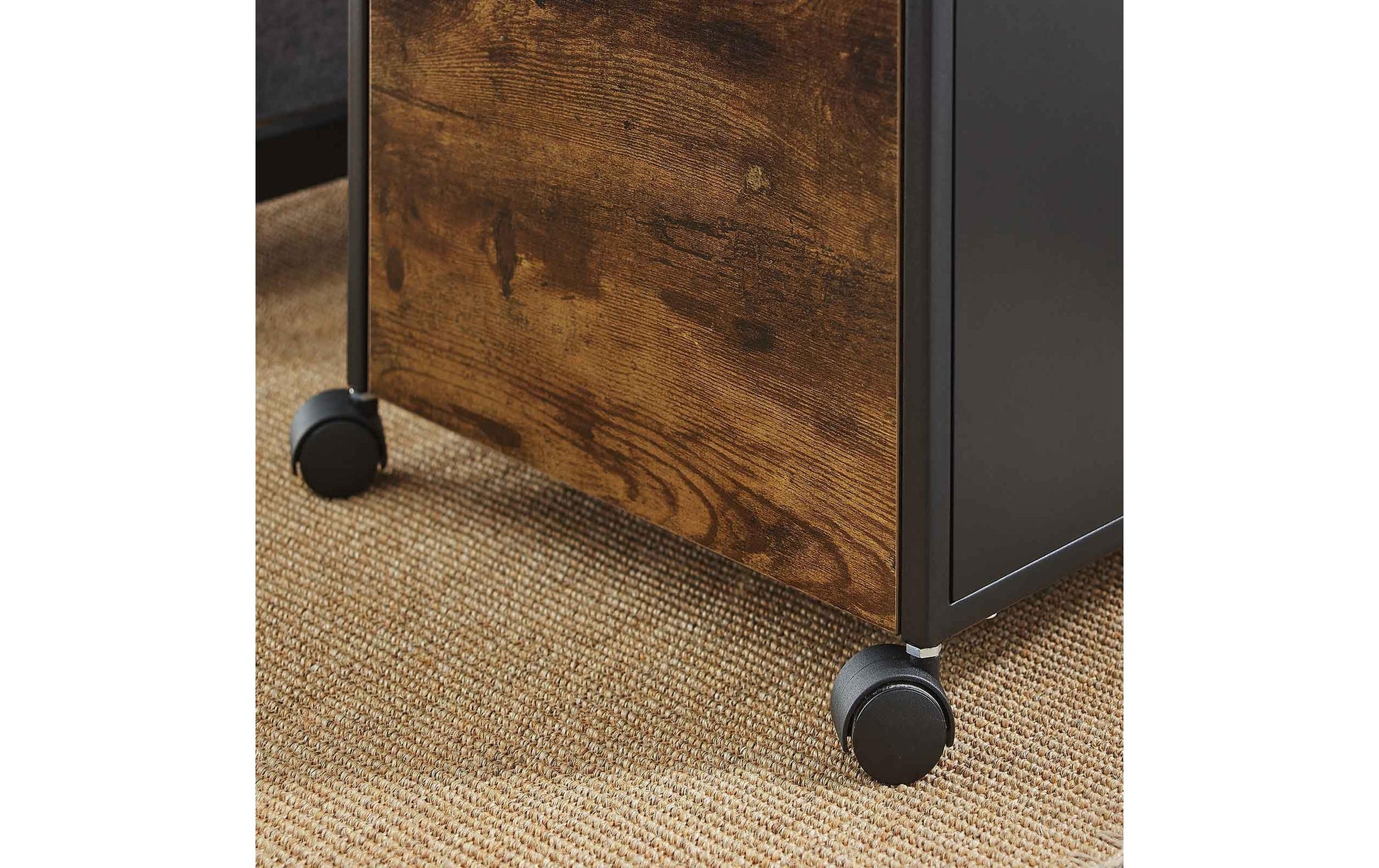 Vasagle Aktenschrank – Holz, Schwarz-Braun, 41 × 66 × 45 cm