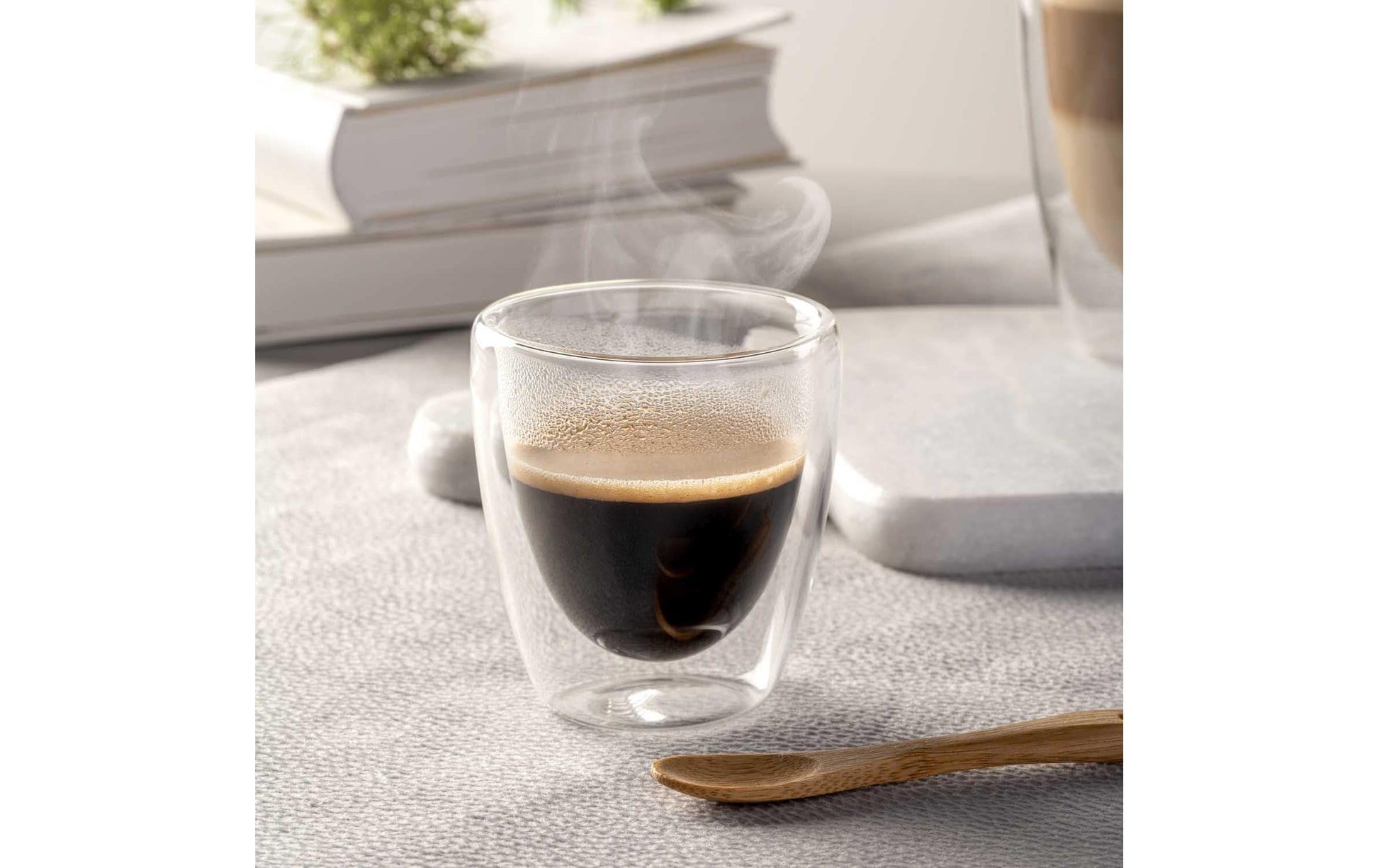 LEONARDO Tasse – 2er Set, 100 ml, Ø 6,3 cm, H 8,0 cm, Borosilikatglas, doppelwandig, spülmaschinenfest