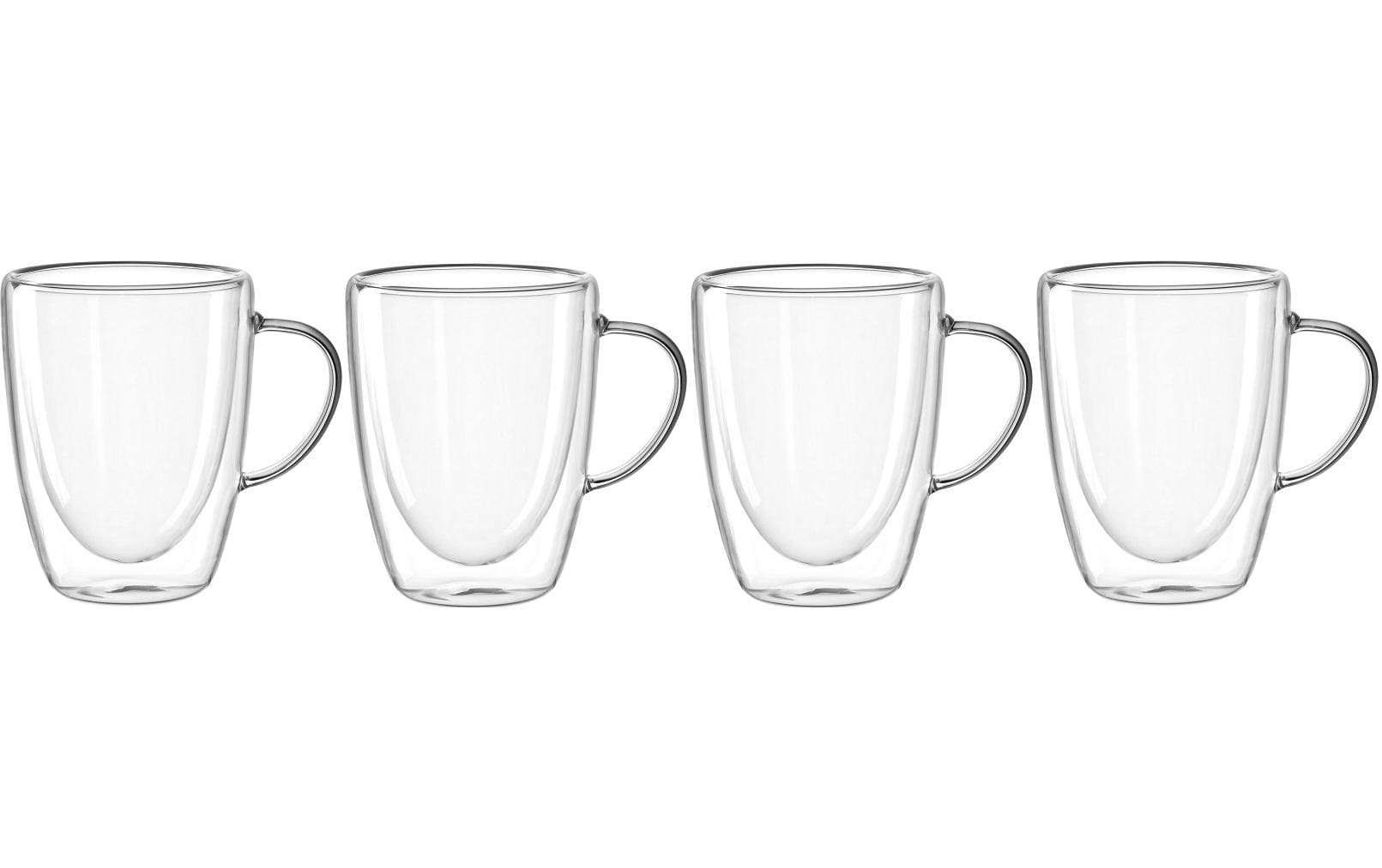LEONARDO Kaffeetasse – 4er Set, 300 ml, Ø 9 cm, Borosilikatglas, doppelwandig