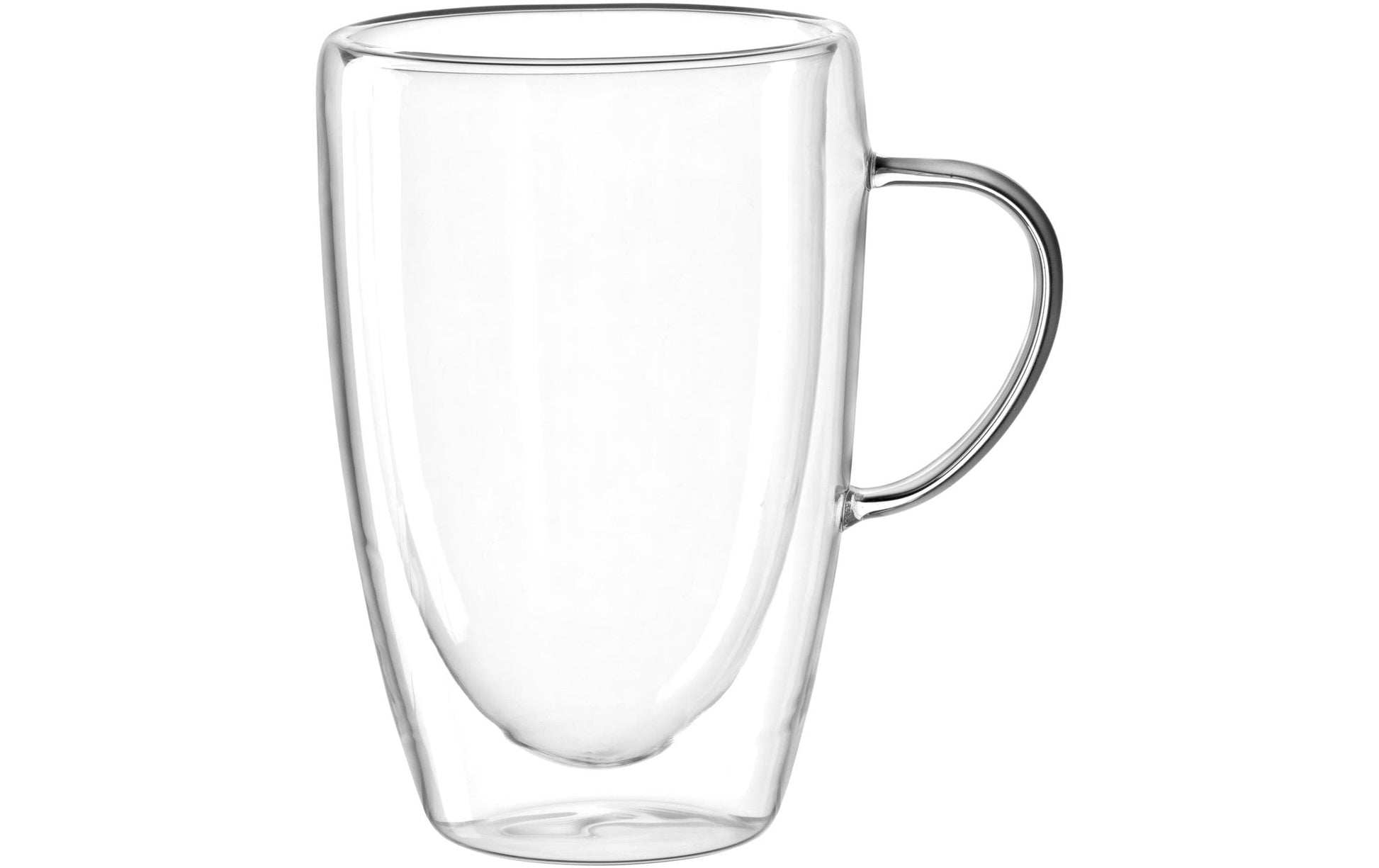LEONARDO Duo Tasse – 0,40 l, Borosilikatglas, transparent, doppelwandig, Henkel, 4 Stück