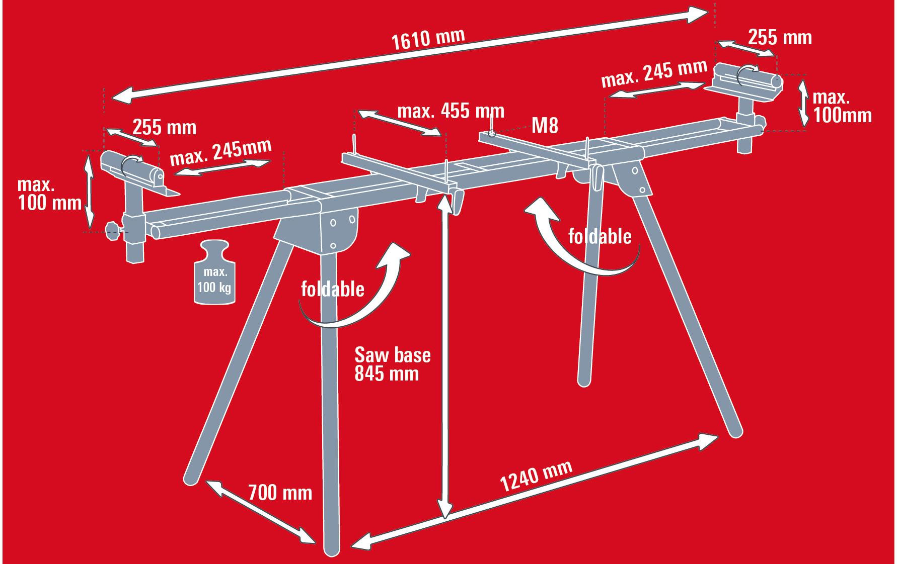 Einhell Untergestell, MSS 1610, 16100 mm × 7000 mm × 8450 mm