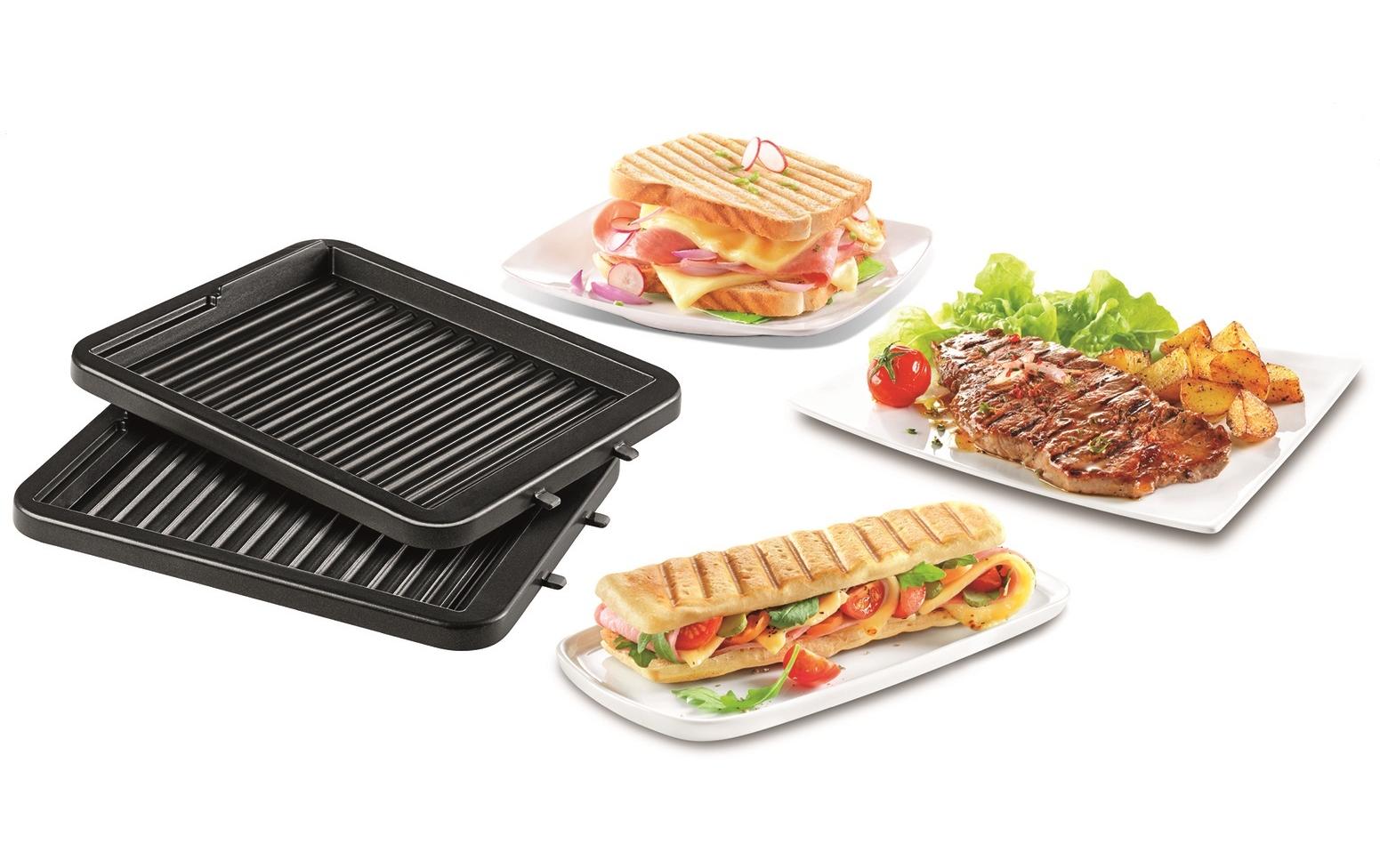 Tefal Waffeleisen WM755DCH – 2 Waffeln, 4in1 (Waffel/Toast/Panini/Grill), 1'200 W – Schwarz/Edelstahl