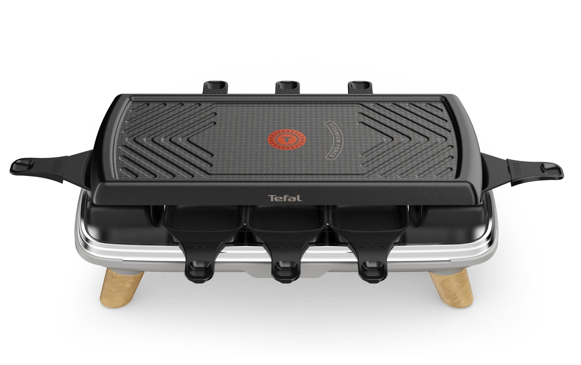 Tefal Raclette-Grill Gourmet RE610D – 8 Personen, Grill, 1350 W – Schwarz/Edelstahl