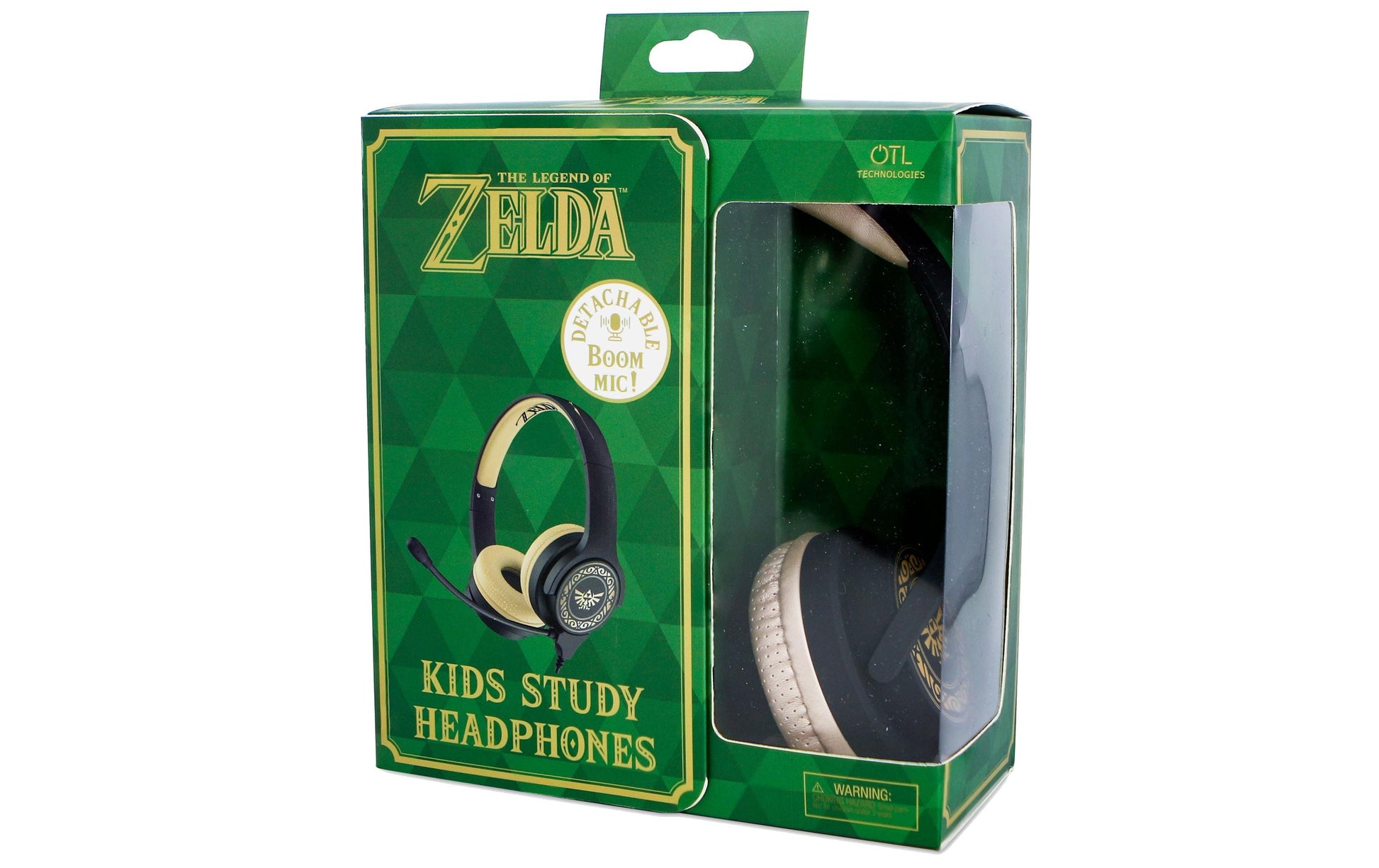 OTL Technologies Zelda Study – On-Ear Gaming-Headset – 3,5 mm Klinke, abnehmbares Boom-Mikrofon – Grau/Braun