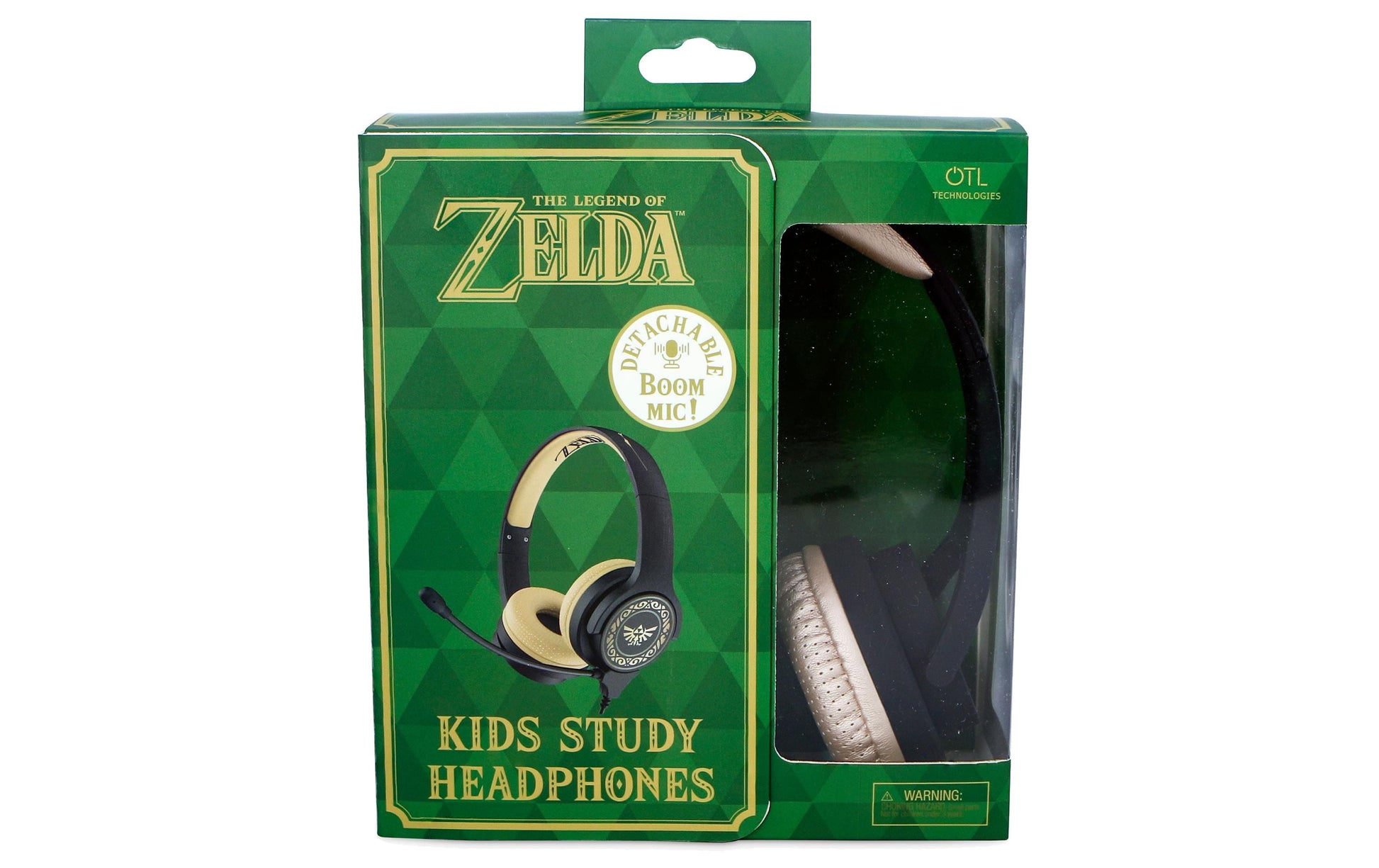OTL Technologies Zelda Study – On-Ear Gaming-Headset – 3,5 mm Klinke, abnehmbares Boom-Mikrofon – Grau/Braun