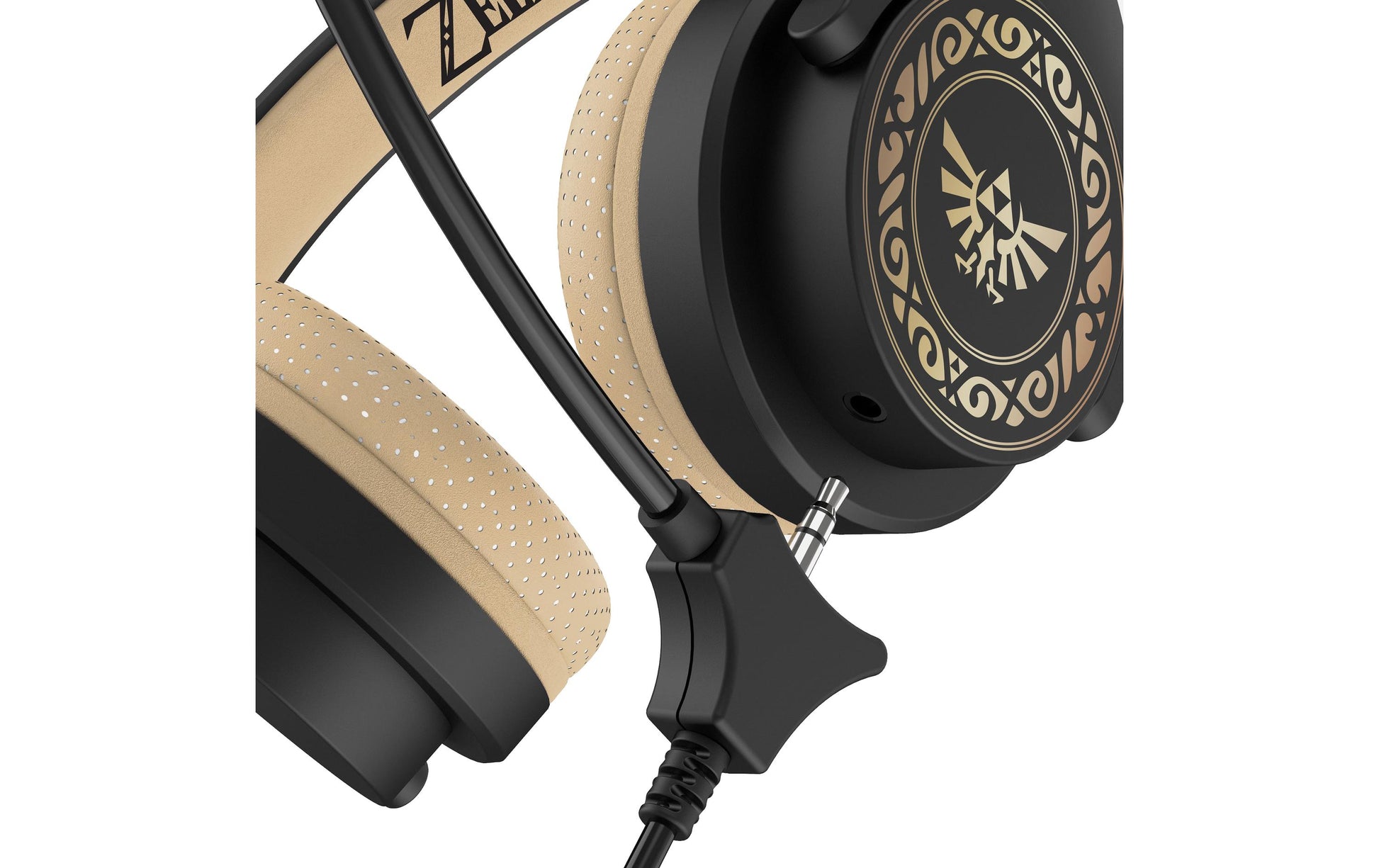 OTL Technologies Zelda Study – On-Ear Gaming-Headset – 3,5 mm Klinke, abnehmbares Boom-Mikrofon – Grau/Braun