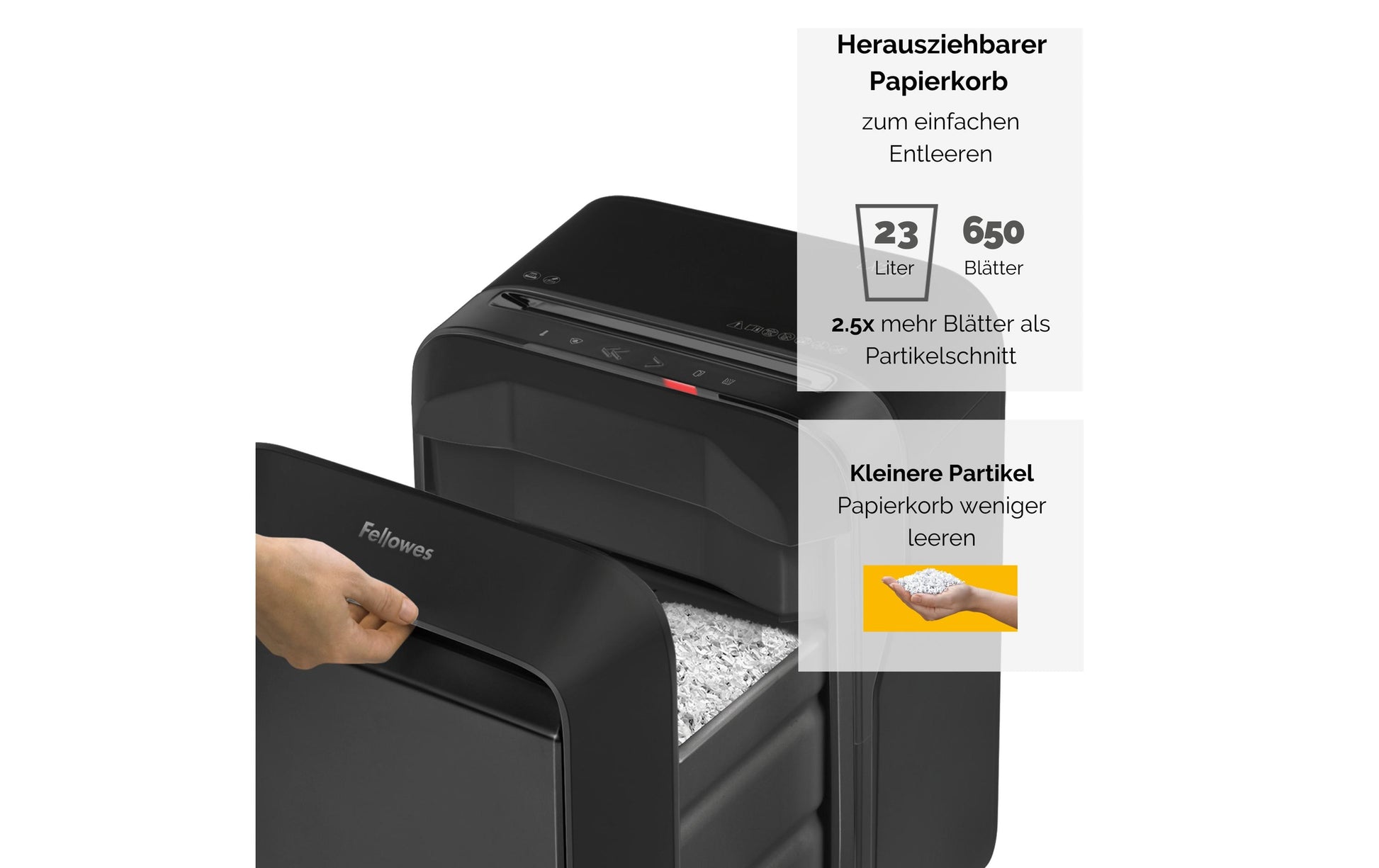 Fellowes LX211 – Aktenvernichter, DIN P-5, Mikroschnitt 2 × 12 mm, 15 Blatt, 23 l