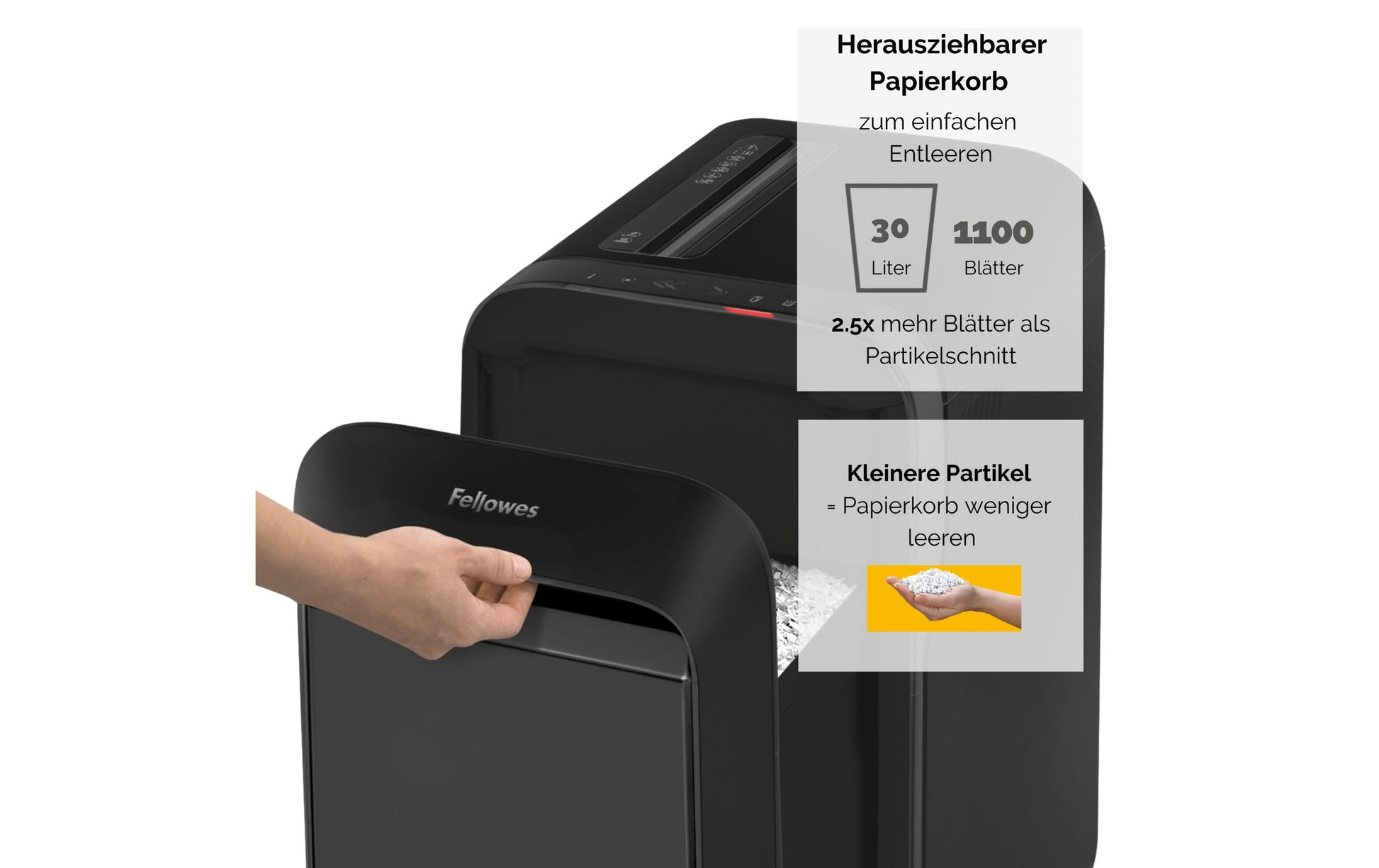 Fellowes LX221 – Aktenvernichter, DIN P-5, Mikroschnitt 2 × 12 mm, 20 Blatt, 30 l