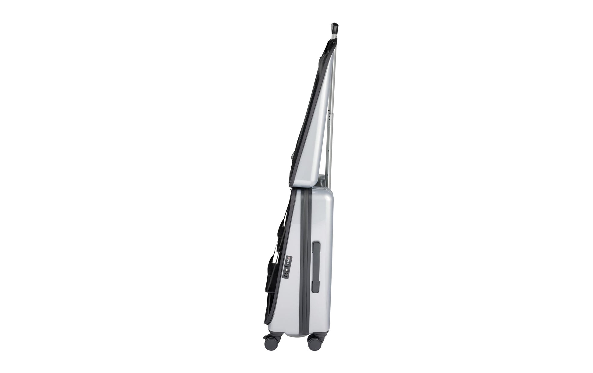 Casyro Trolley – 120 l, Hartschale PC, 4 Rollen, mit TSA, Grau, 50 × 77 × 30 cm