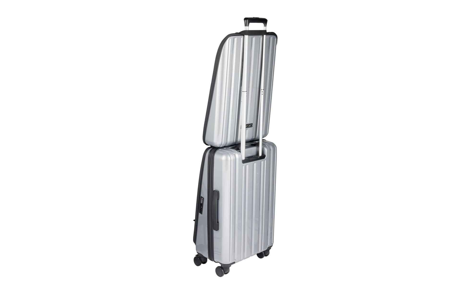Casyro Trolley – 120 l, Hartschale PC, 4 Rollen, mit TSA, Grau, 50 × 77 × 30 cm