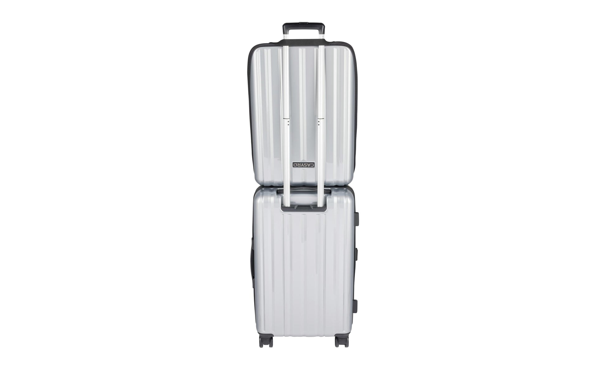 Casyro Trolley – 120 l, Hartschale PC, 4 Rollen, mit TSA, Grau, 50 × 77 × 30 cm