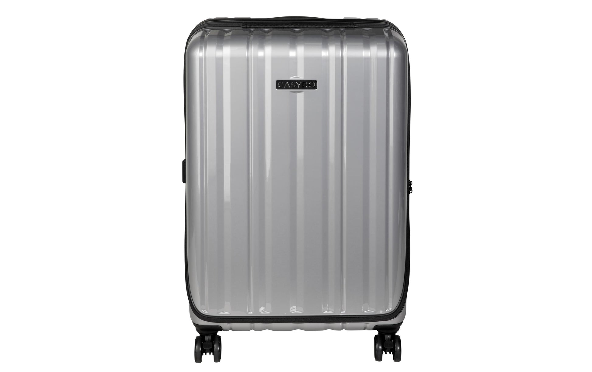 Casyro Trolley – 120 l, Hartschale PC, 4 Rollen, mit TSA, Grau, 50 × 77 × 30 cm