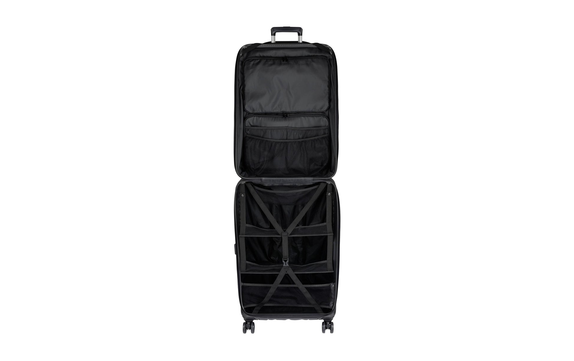 Casyro Trolley – 120 l, Hartschale PC, 4 Rollen, mit TSA, Anthrazit, 50 × 77 × 30 cm
