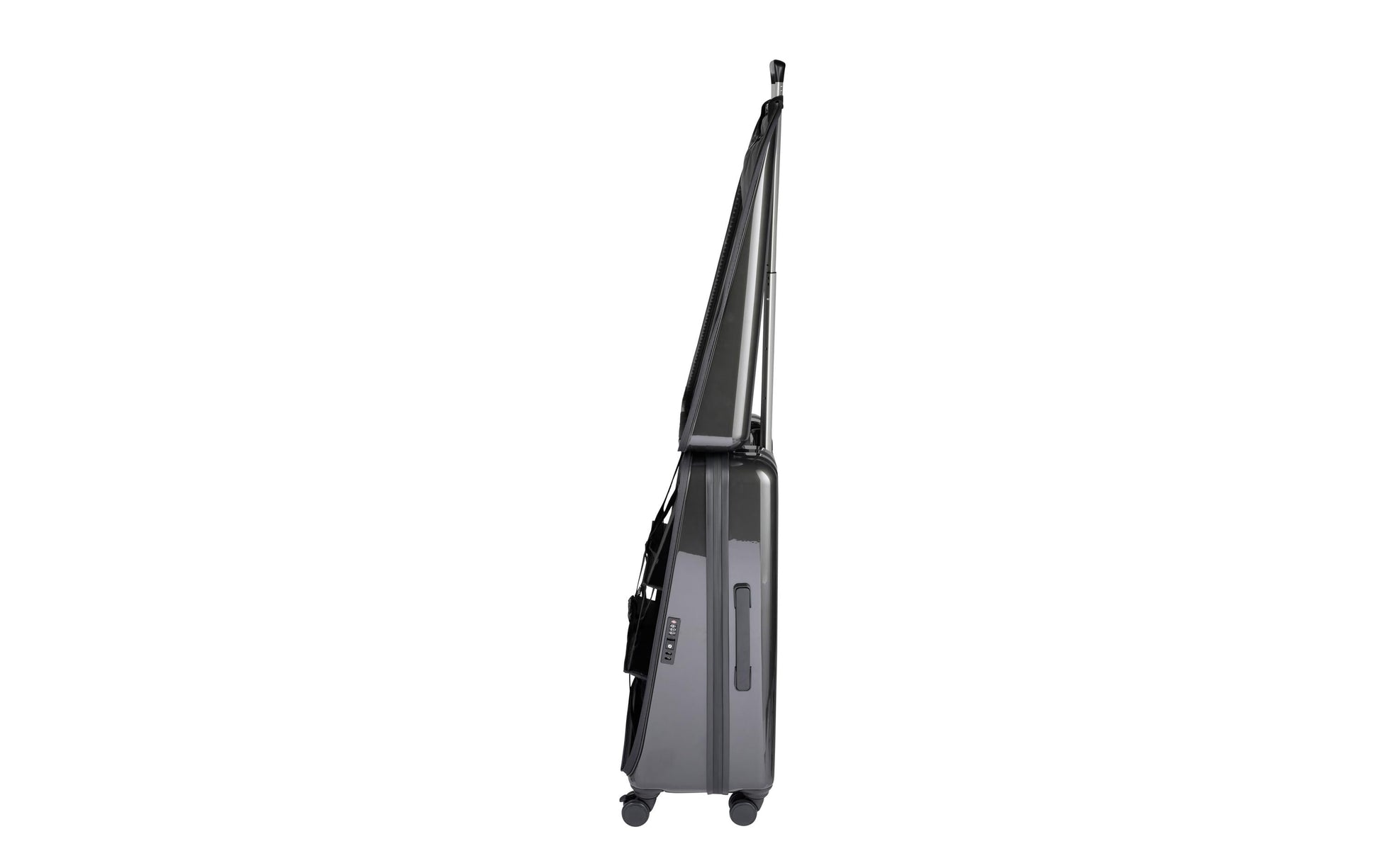 Casyro Trolley – 120 l, Hartschale PC, 4 Rollen, mit TSA, Anthrazit, 50 × 77 × 30 cm