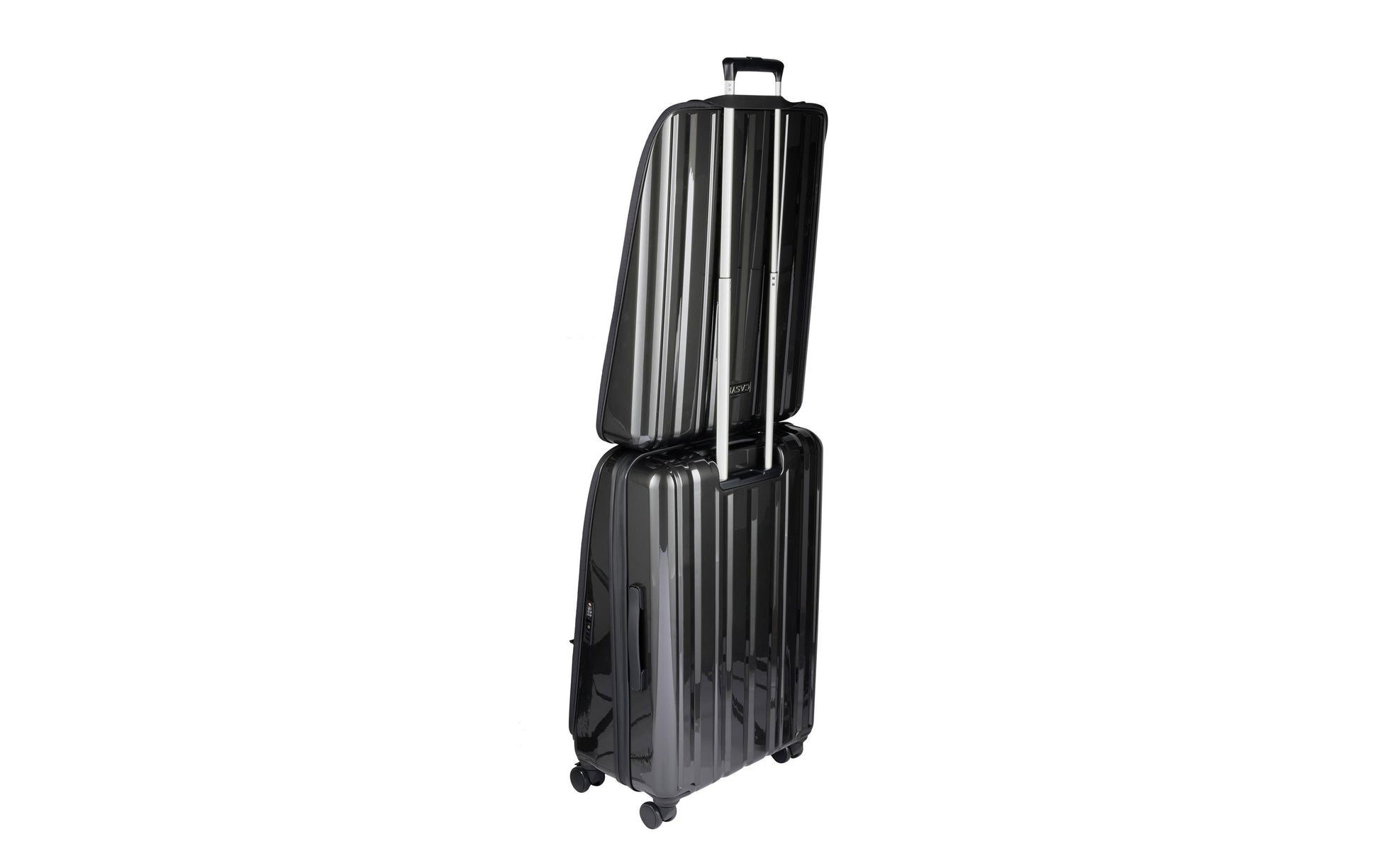 Casyro Trolley – 120 l, Hartschale PC, 4 Rollen, mit TSA, Anthrazit, 50 × 77 × 30 cm