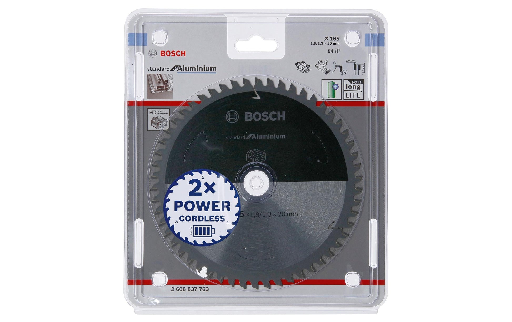 Bosch Professionelles Kreissägeblatt 165 × 20 × 1,8 mm, 54 Zähne – für Aluminium, Nichteisenmetalle – 1 Stück