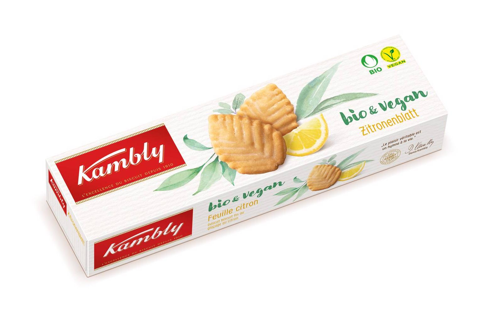 Kambly Zitronenblatt Guetzli – Zitrone, bio, vegan – 110 g