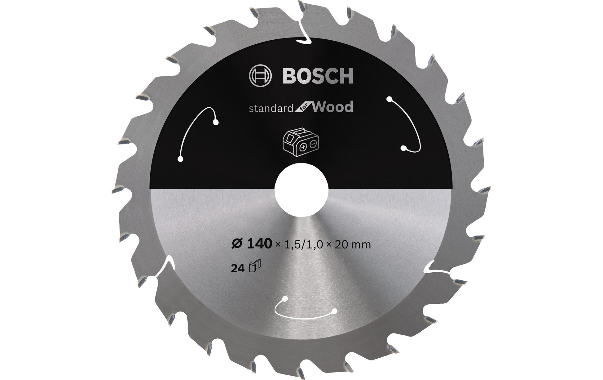 Bosch Professionelles Kreissägeblatt 140 × 20 × 1,5 mm, 24 Zähne – ATB – für Holz