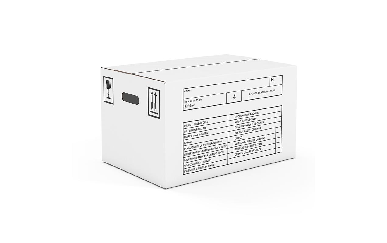 Antalis Umzugskarton 2-wellig weiss – Verpackungsbox, weisser Karton, umzugstauglich