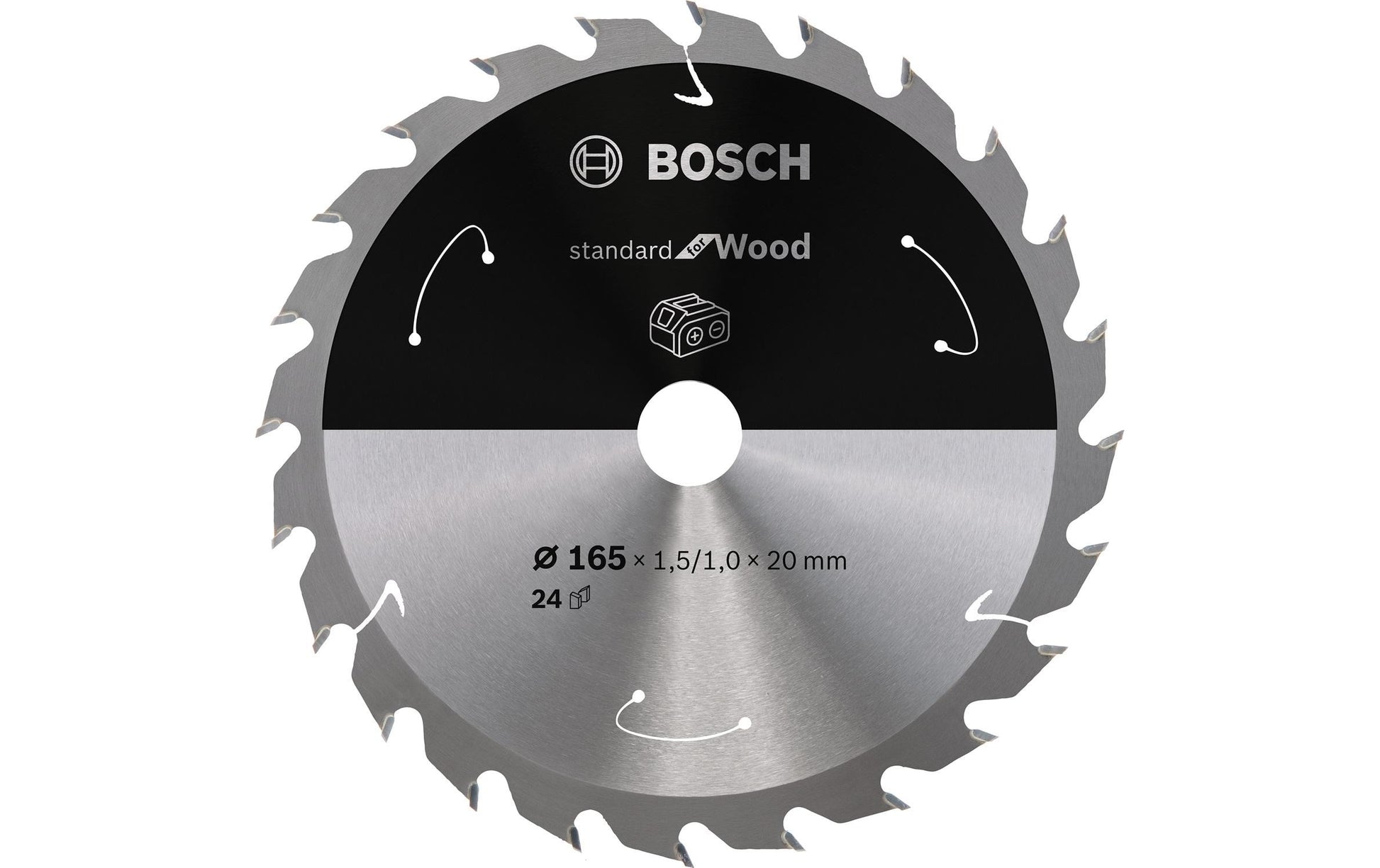 Bosch Professionelles Kreissägeblatt 165 × 20 × 1,5 mm, 24 Zähne – ATB – für Holz – 1 Stück