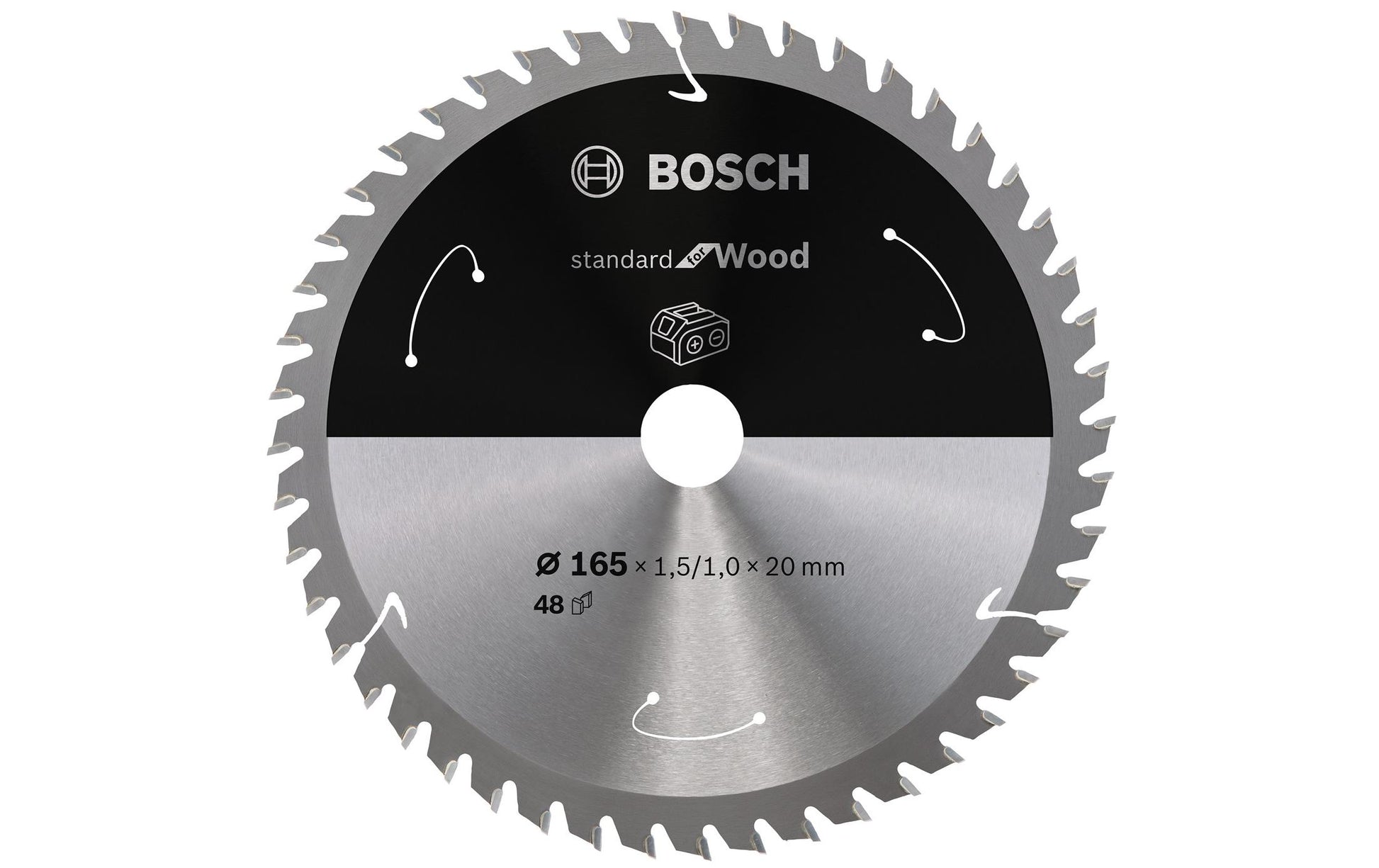 Bosch Professionelles Kreissägeblatt 165 × 20 × 1,5 mm, 48 Zähne TCT – für Holz – ATB
