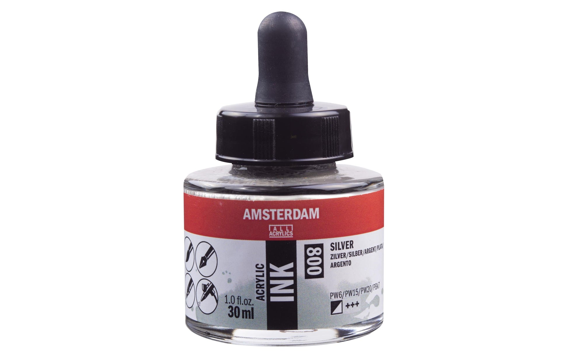 Royal Talens Amsterdam Acryltinte – Silber, deckend – 30 ml