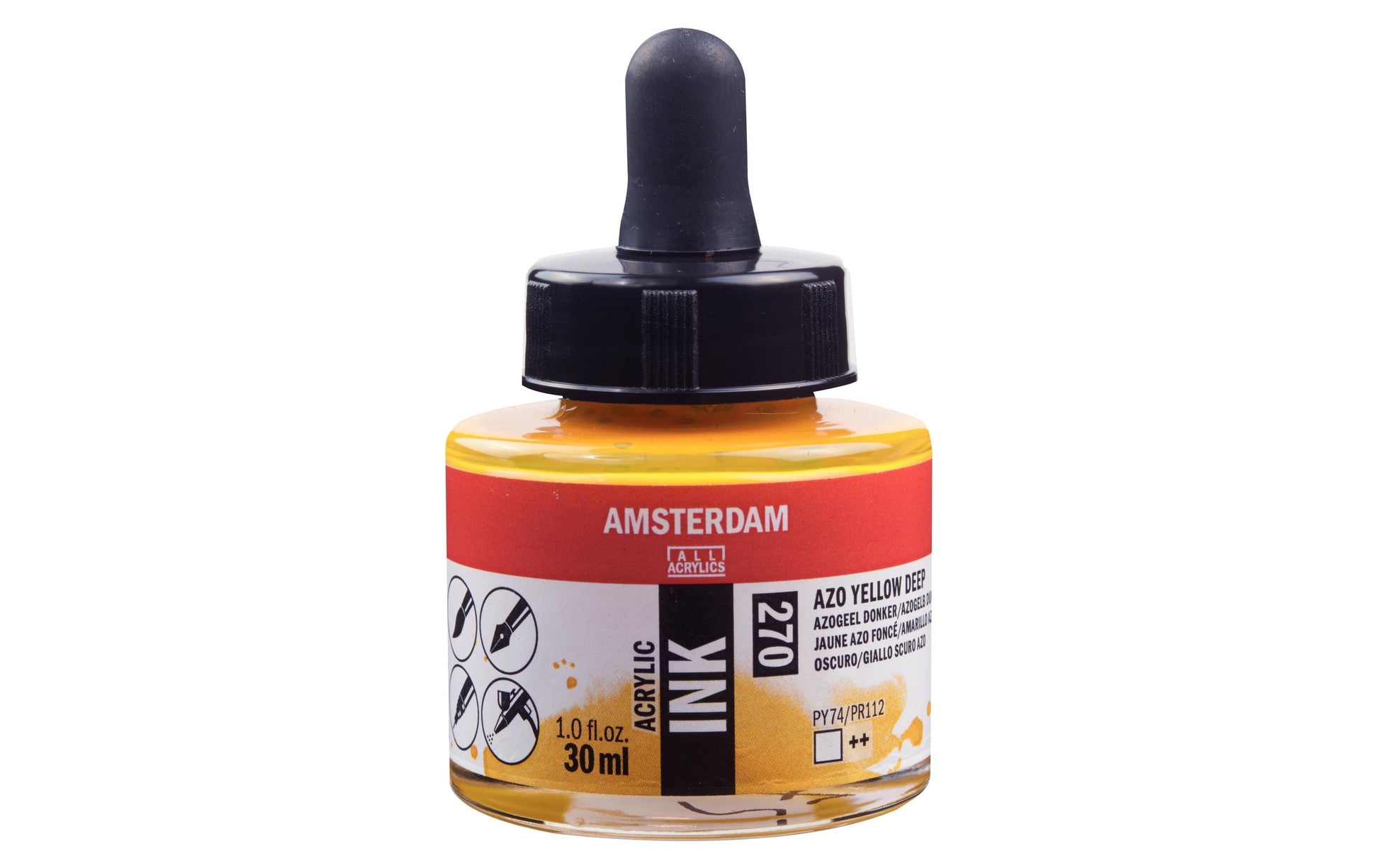 Royal Talens Amsterdam Acryltinte – Azo-Gelb Dunkel, lichtecht – 30 ml