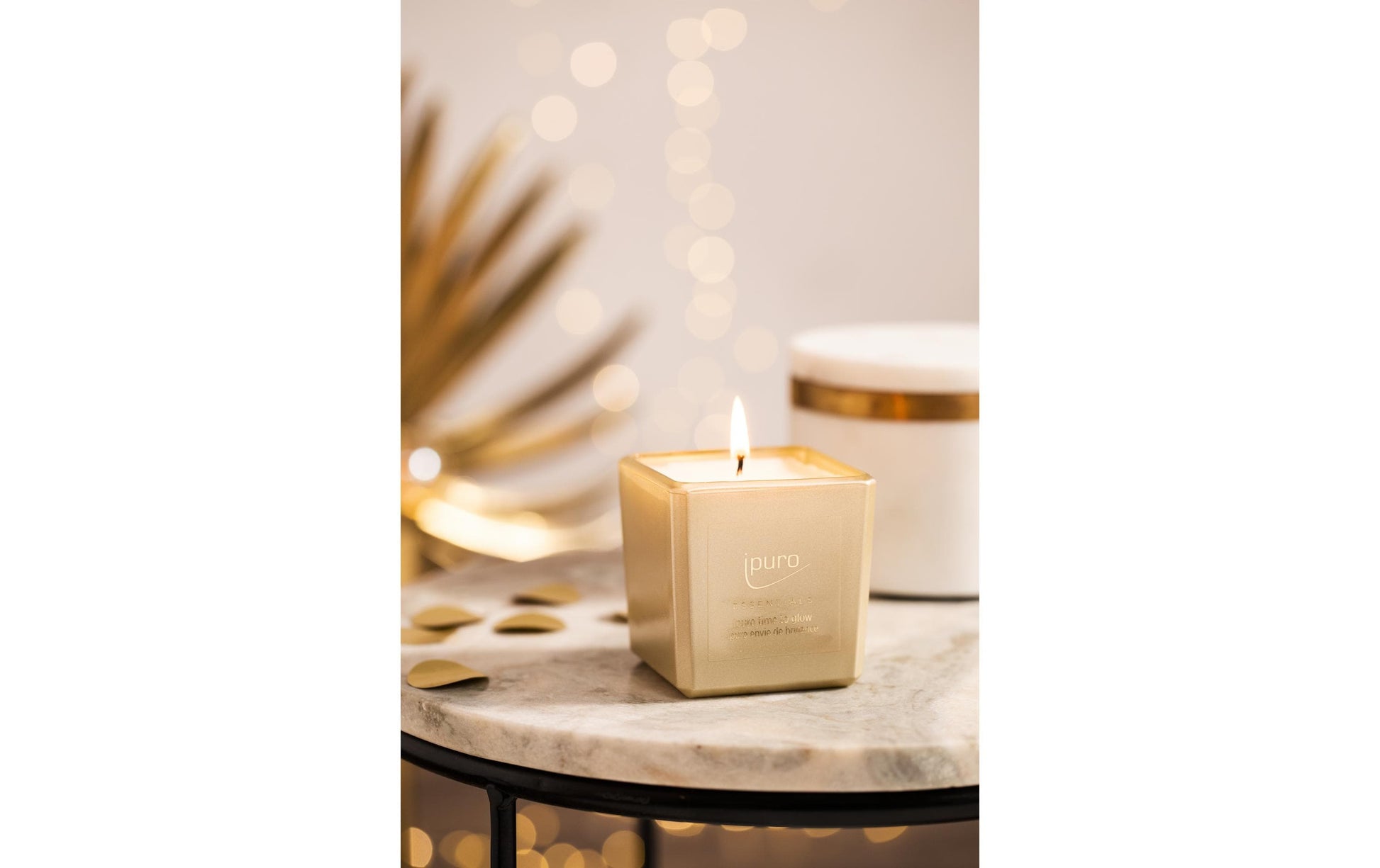 ipuro Young Line Time to Glow – Duftkerze, Gold, Weiss