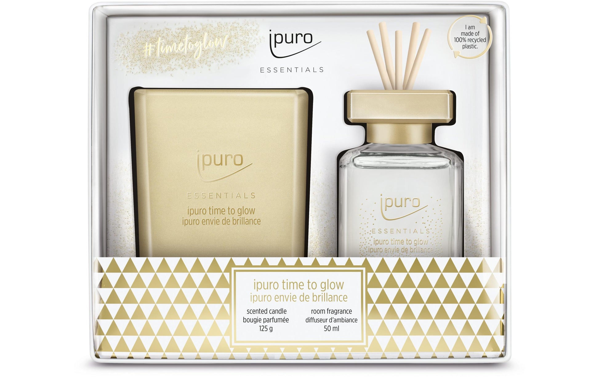 Ipuro Time to Glow Kaschmir – Geschenkset, Duftkerze, 50 ml