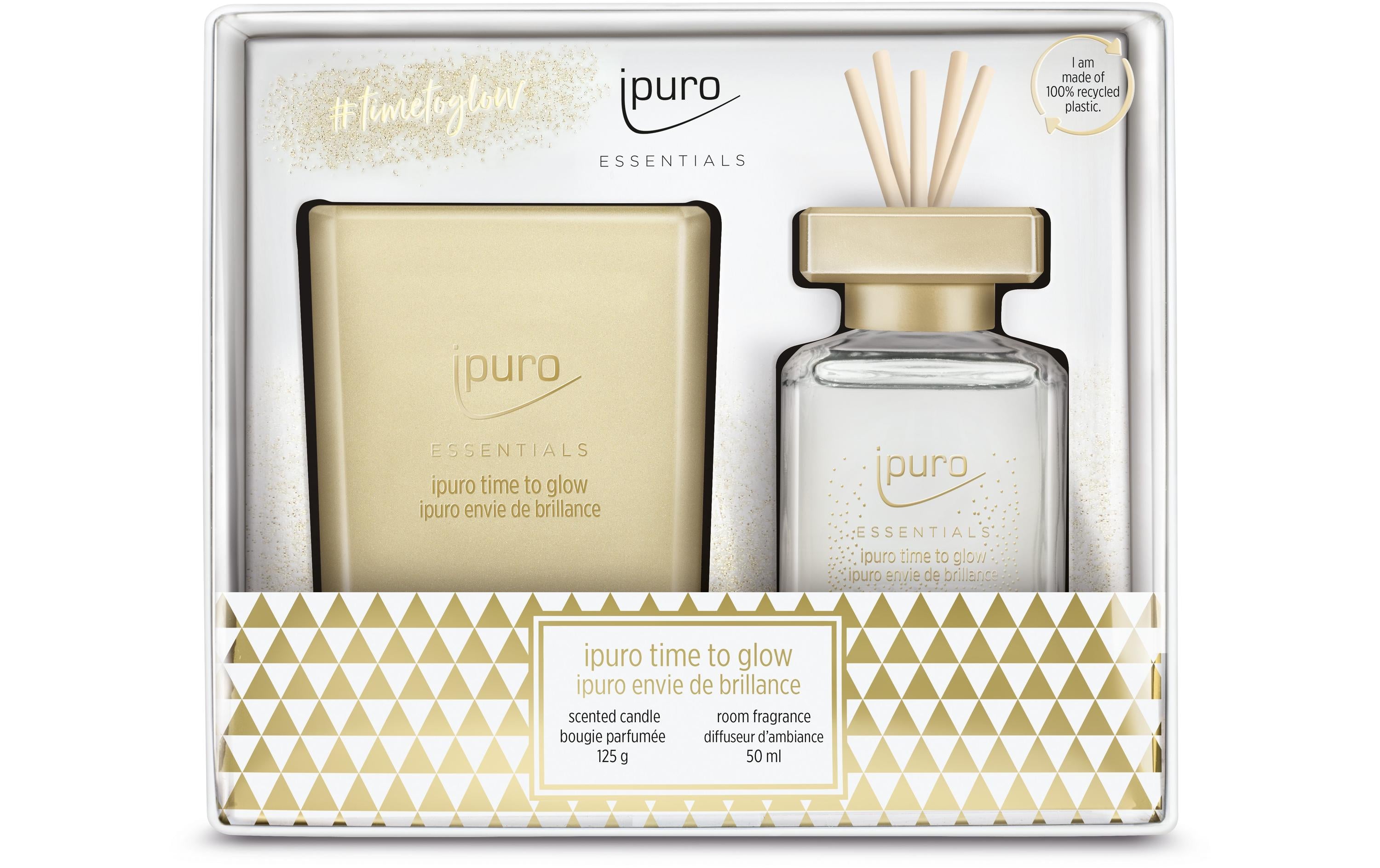 Ipuro Time to Glow Kaschmir – Geschenkset, Duftkerze, 50 ml