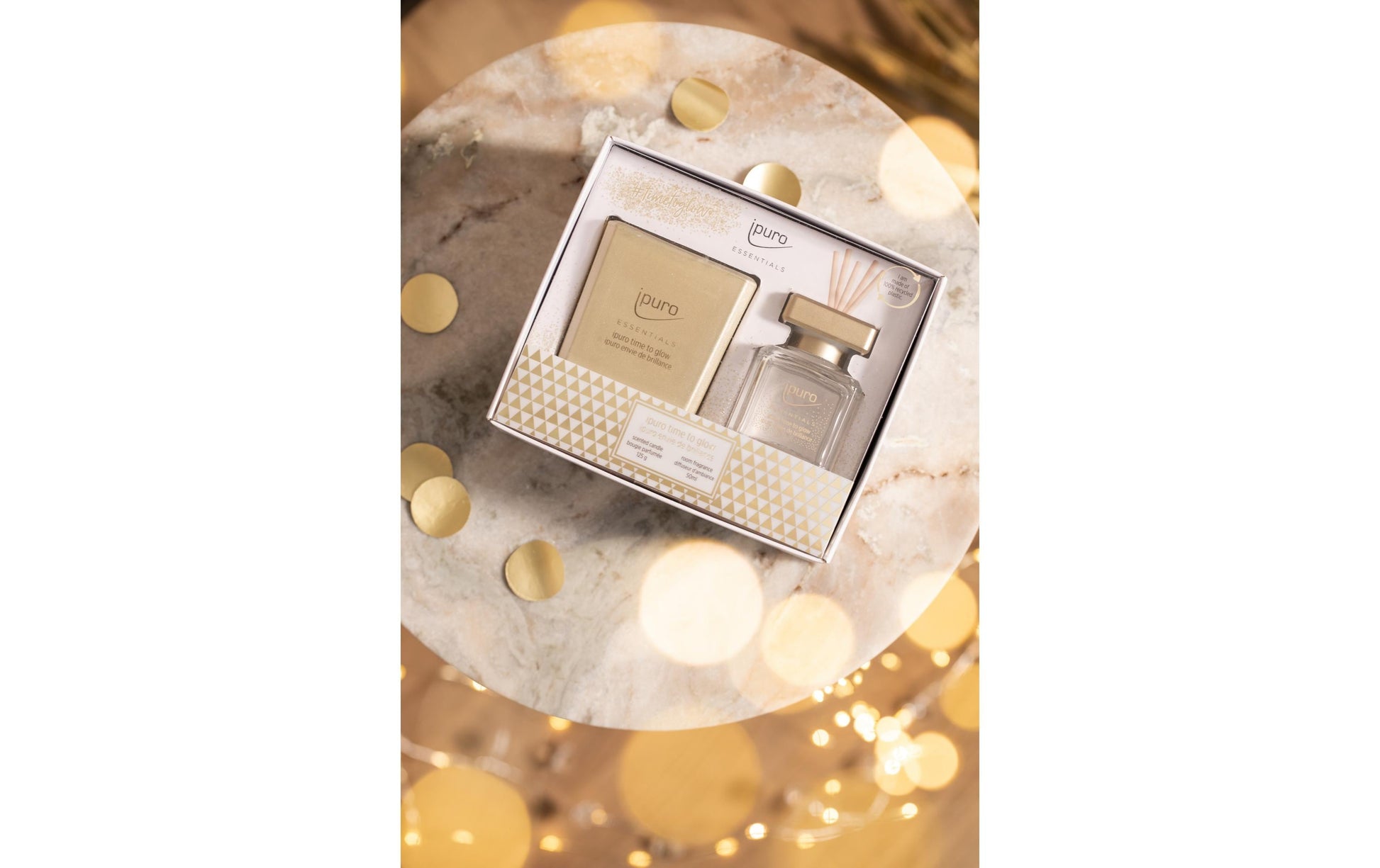 Ipuro Time to Glow Kaschmir – Geschenkset, Duftkerze, 50 ml