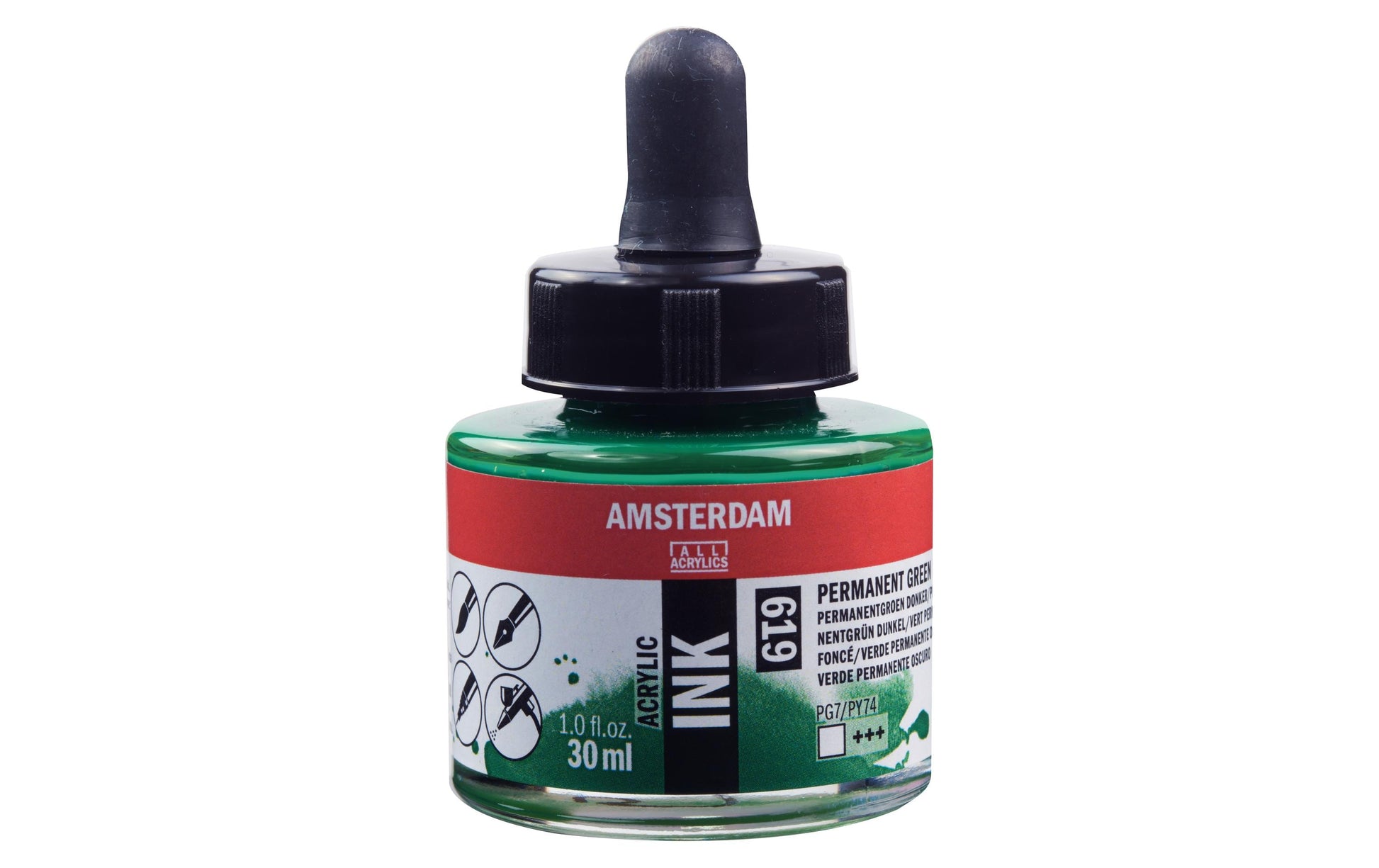 Royal Talens Amsterdam Acryltinte – Dunkelgrün, wasserfest – 30 ml
