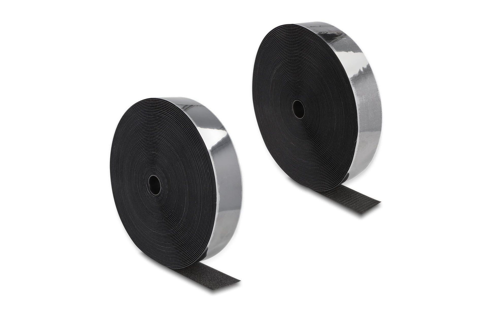 DeLOCK Klettband, 25 m × 50 mm, selbstklebend – schwarz