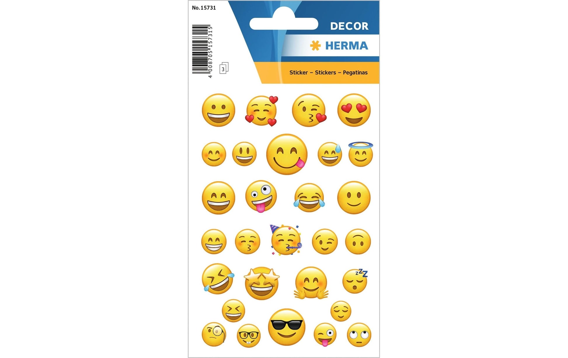 HERMA Schmucketiketten – Lovely Emojis – 87 Stück – permanent – mehrfarbig