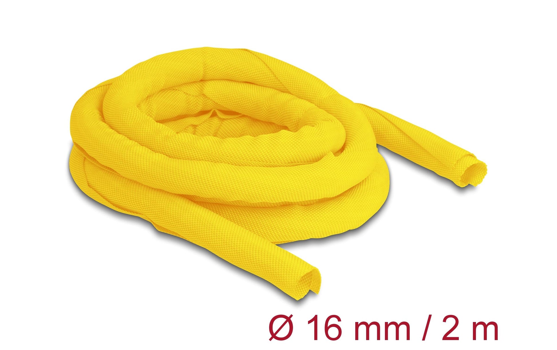 DeLOCK Kabelschlauch Ø 16–17 mm, 2 m, selbstschliessend, hitzebeständig – gelb