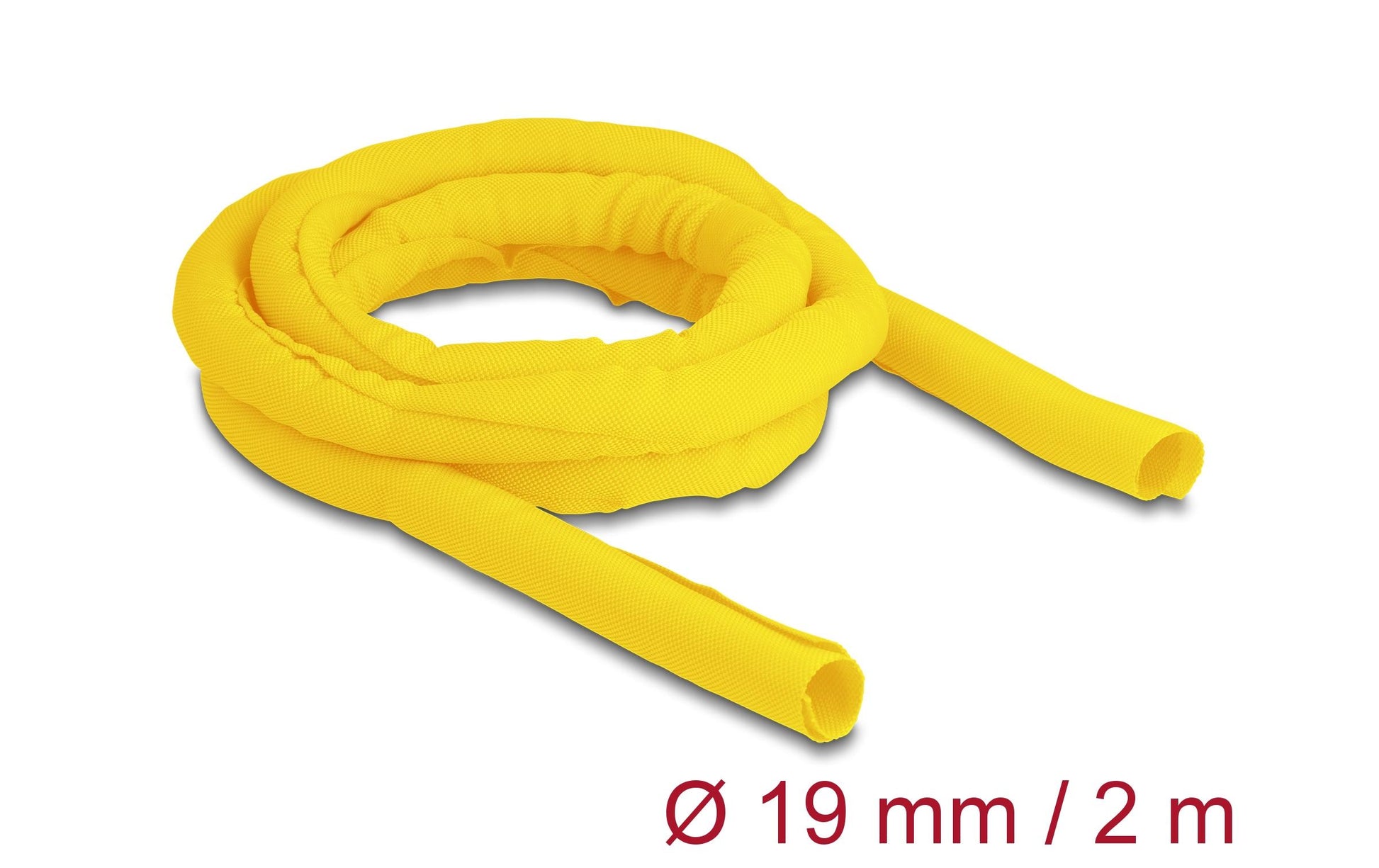 DeLOCK Kabelschlauch, Ø 19 mm × 2 m, selbstschliessend, hitzebeständig – Gelb