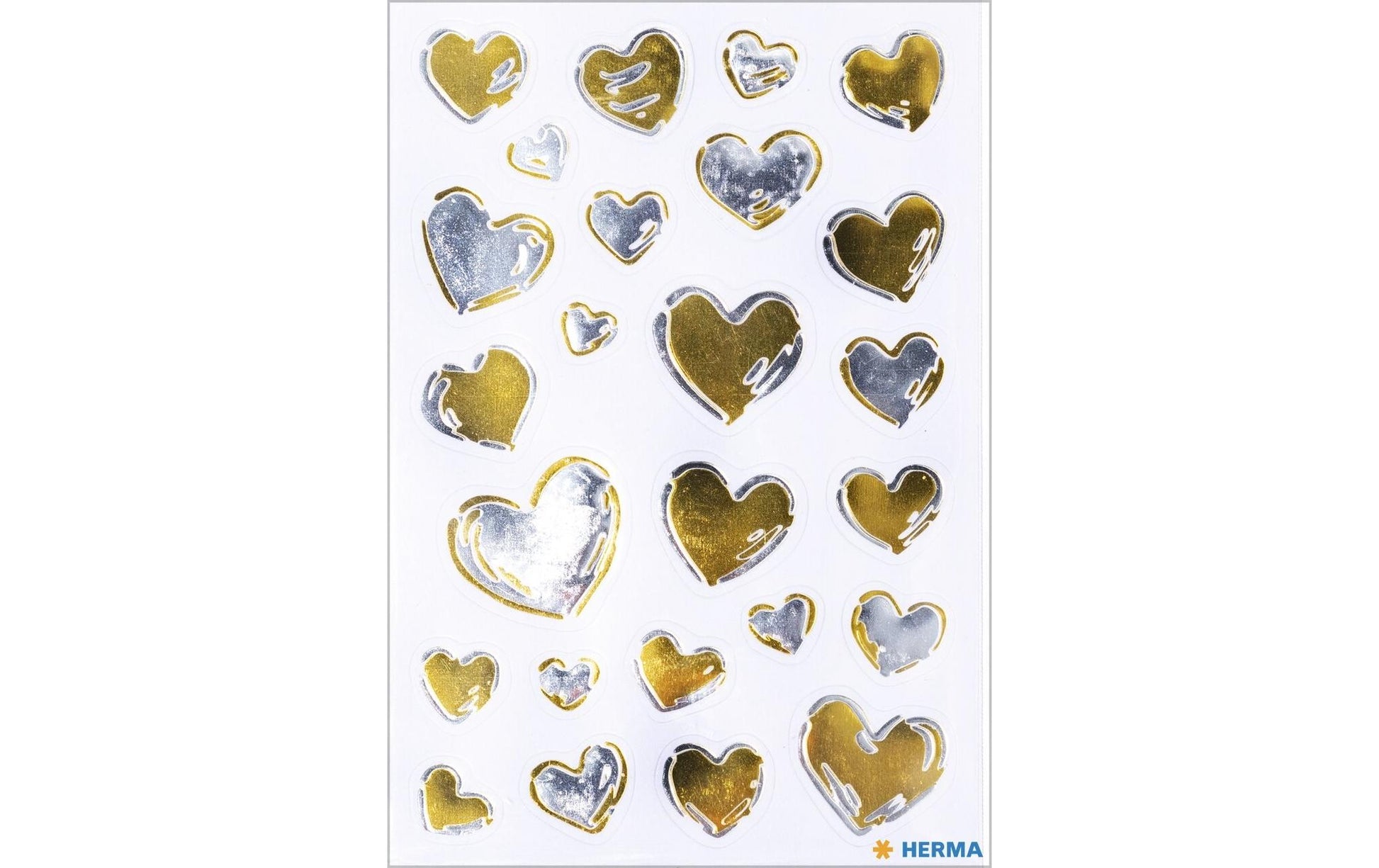HERMA Geschenketiketten Home Feeling – Herzen – 25 Etiketten – permanent, Folie – Bogen 84 × 120 mm