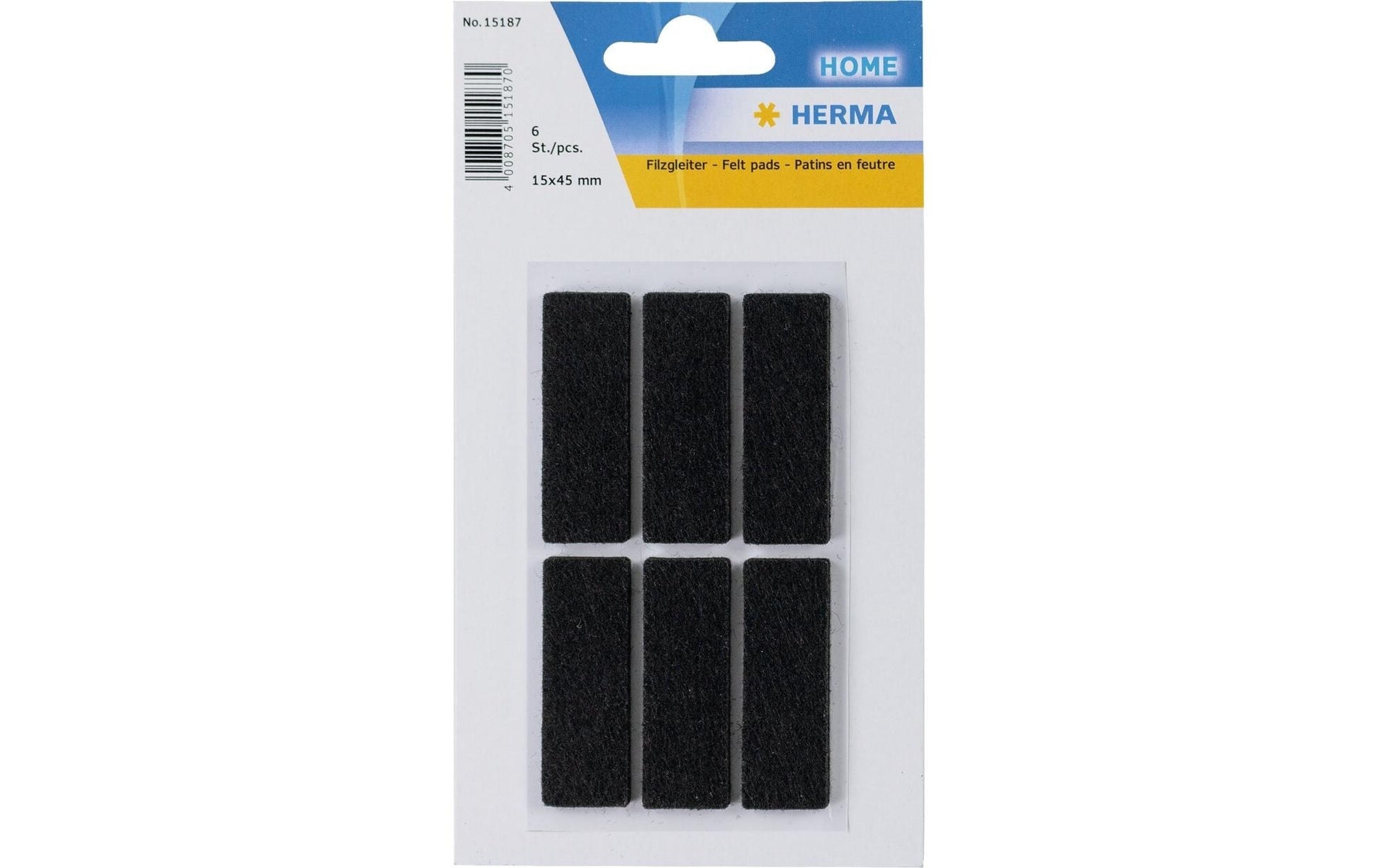 HERMA Filzgleiter – Filz, schwarz – 6er-Pack