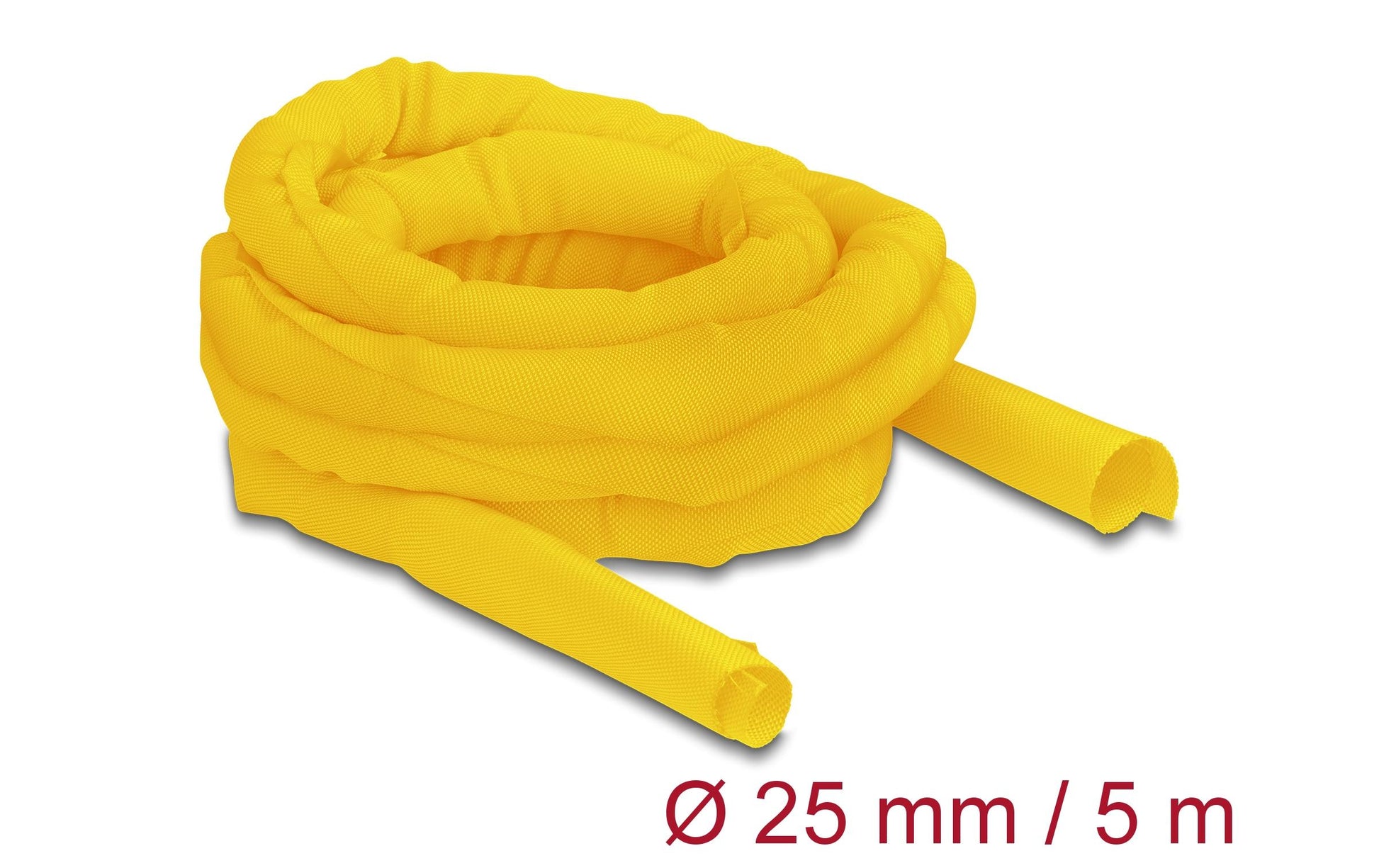 DeLOCK Kabelschlauch, Ø 25 mm, 5 m, selbstschliessend, hitzebeständig – Gelb